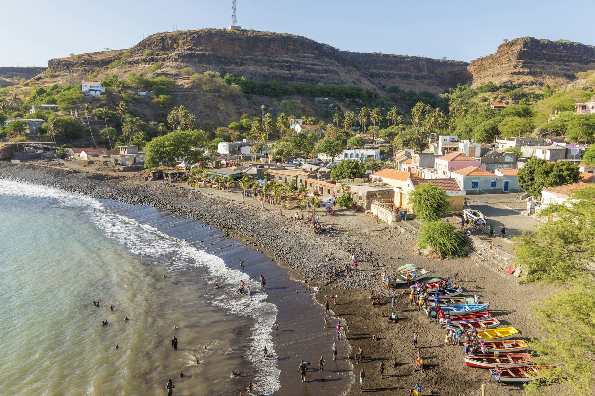 The beach next to Cidade Velha village on Santiago Island, Cabo Verde