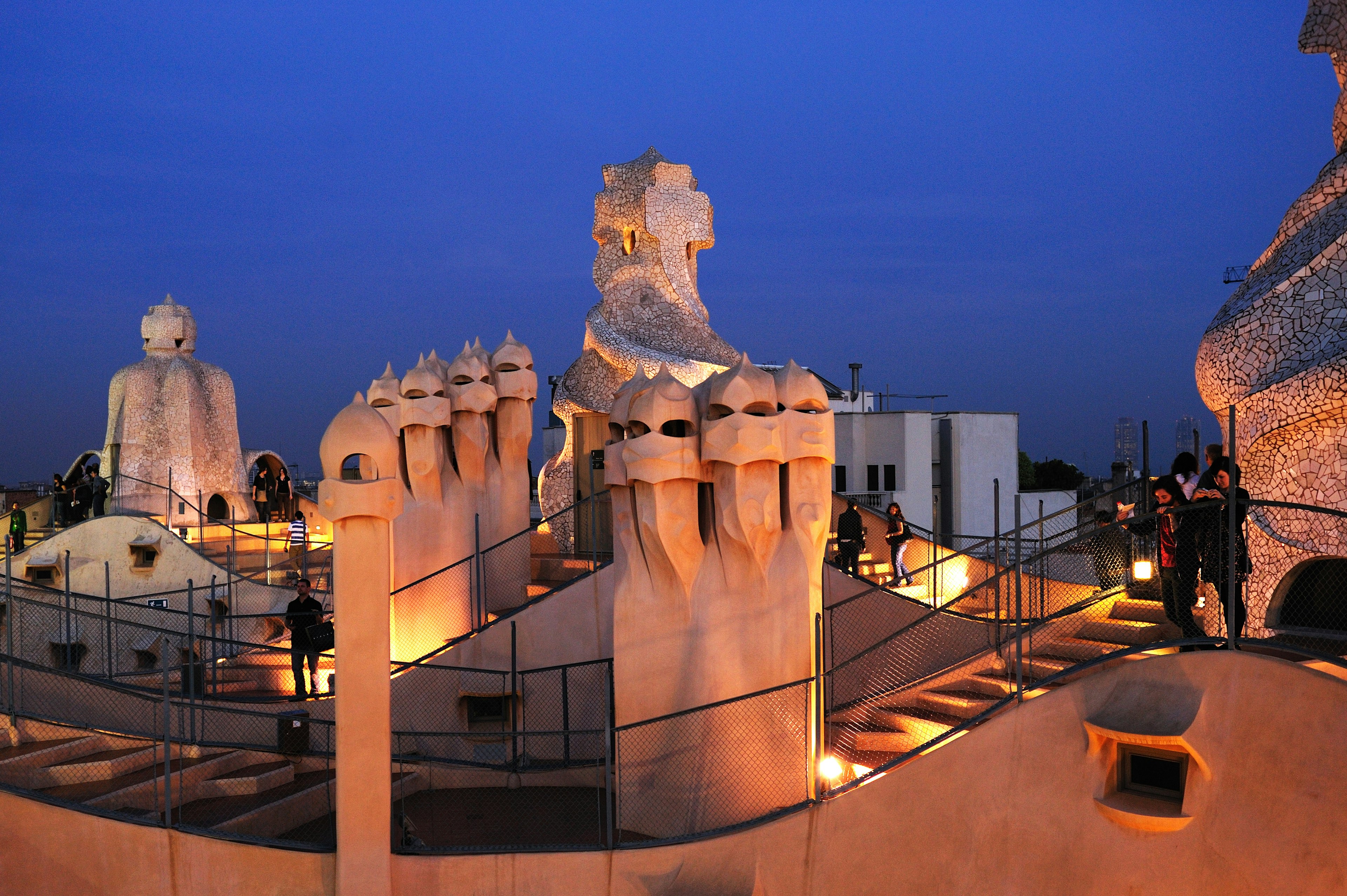 A night view at the roof of