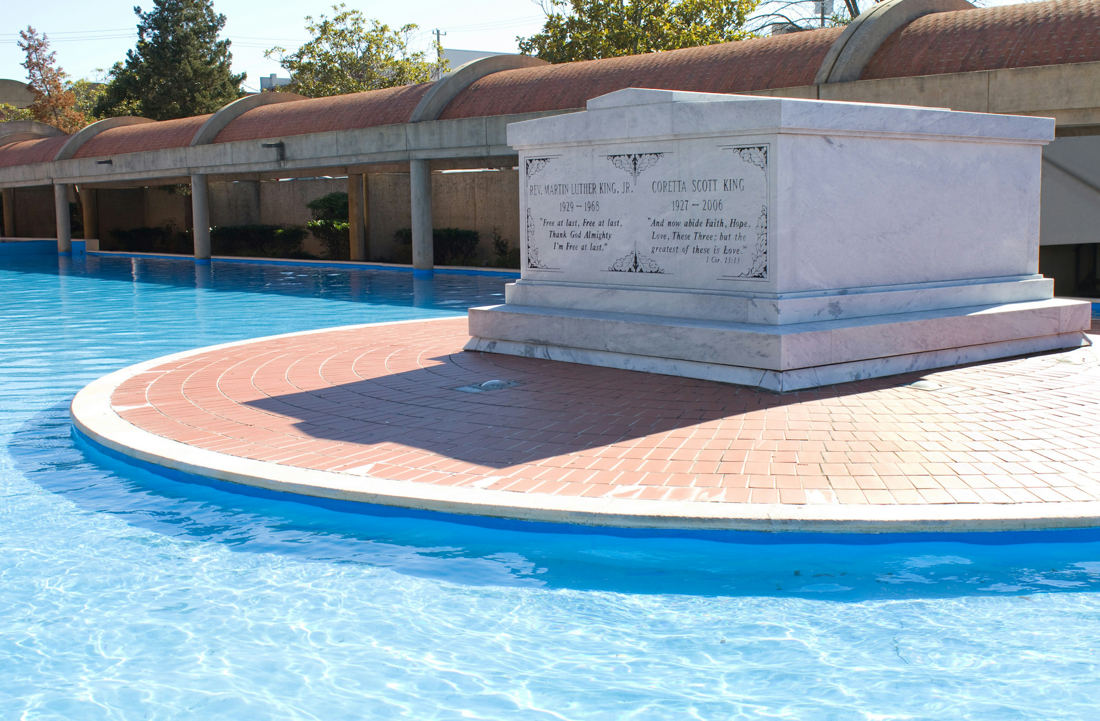 Gravesites of Reverend Martin Luther King, Jr. and Coretta Scott King at the Martin Luther King, Jr. National Historic Site in Atlanta, Georgia.