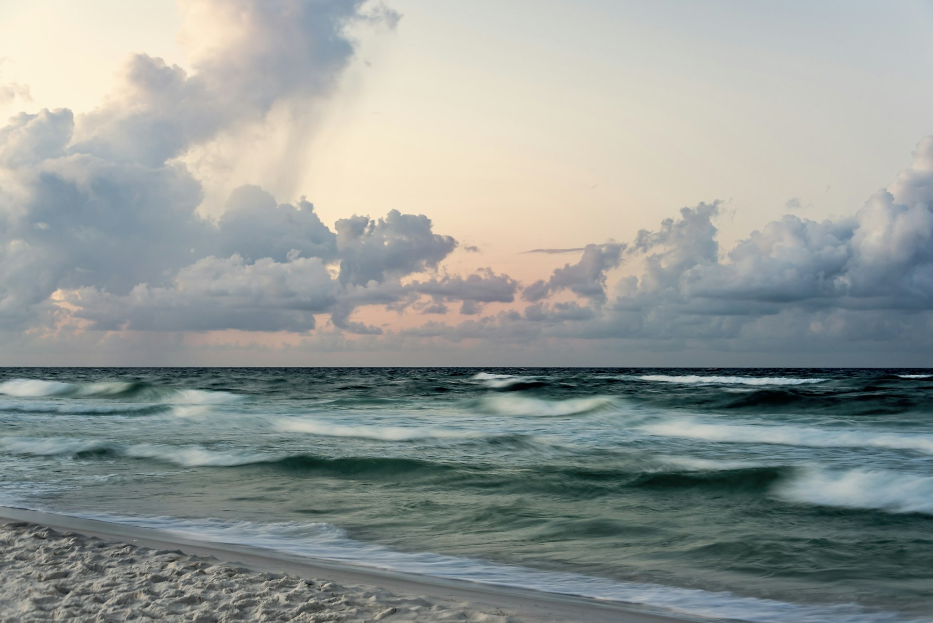 Ocean view on the Emerald Coast, Florida at sunset