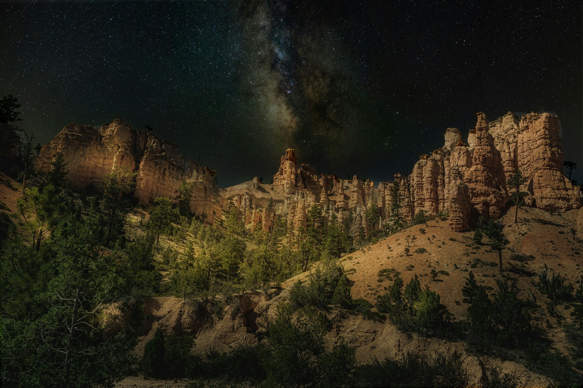 The night sky above Bryce Canyon National Park, Utah