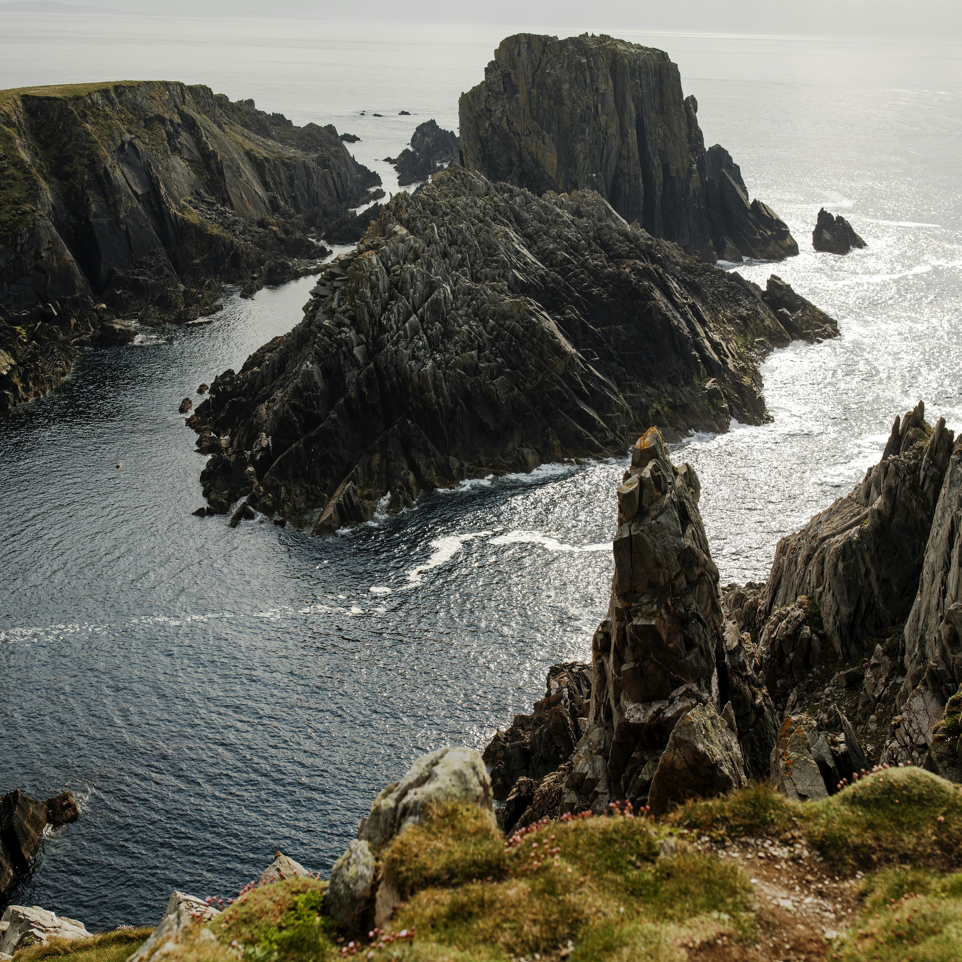 A rocky and rugged coastline.
