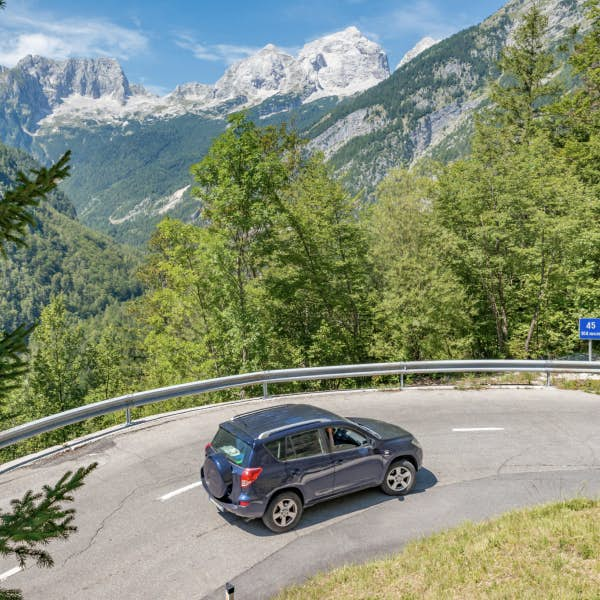 A car on a highway in Slovenia