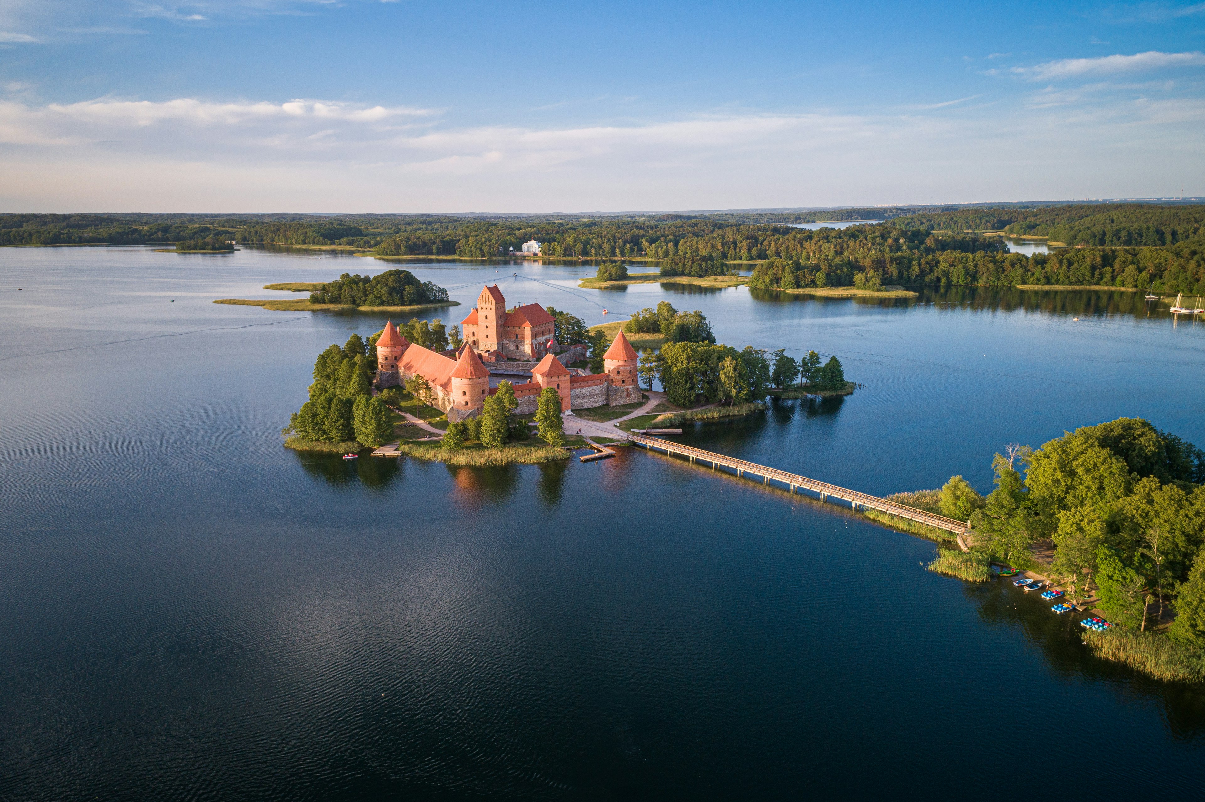 Aerial view of Trakai Island Castle