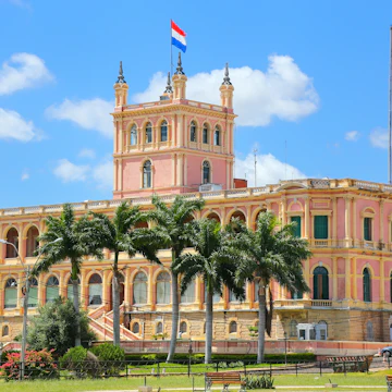 Presidential Palace in Asuncion, Paraguay. It serves as a workplace for the President and the government of Paraguay.
525336822
Asuncion, Government, Facade, Blue, Famous Place, Architecture, Paraguay, Palace