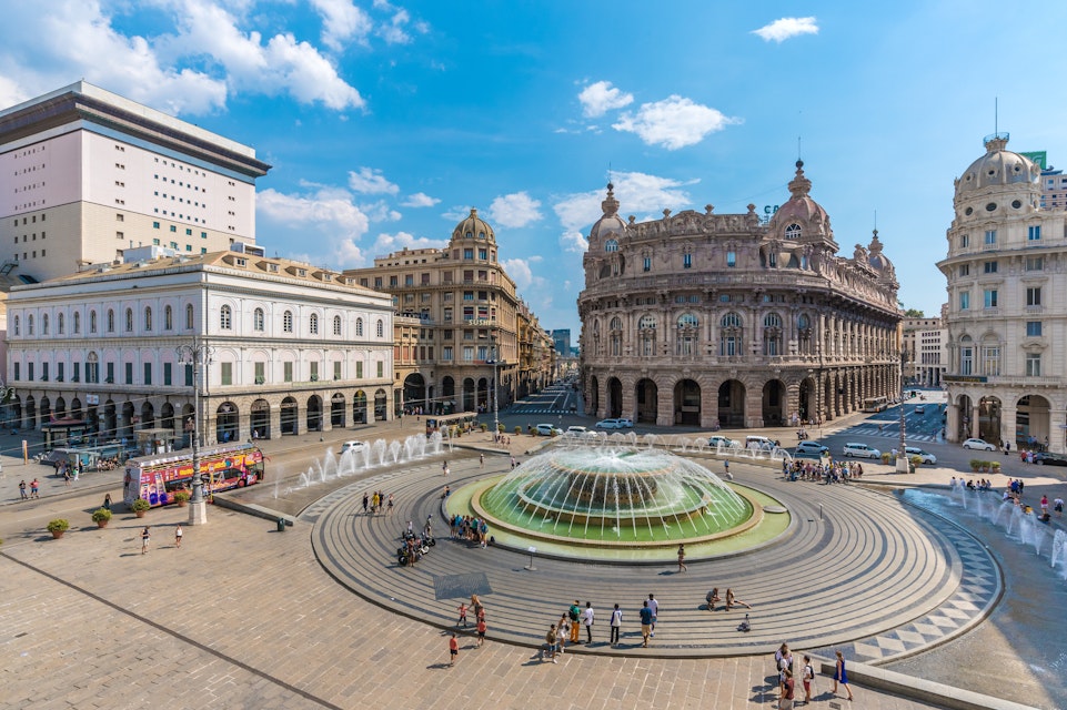 Genoa, Italy - September 10, 2016: In this a typical corner of Genova, the square Piazza de Ferrari. Genoa is a popular seaside city for both the port and the aquarium, both for typical Caruggi, narrow alleys of the old town. The upper part of the city is finally very rich with stately palaces, great churches and stately squares.
624721102
Genoa - Italy, Co-Pilot, Ligurian Sea, Explorer, Pesto Sauce, Gamla Stan, Aquarium, Arch, History, Colors, Cultures, Narrow, North, Architecture, Urban Scene, Liguria, Italy, Bay Of Water, Mediterranean Sea, Sea, Apartment, House, Church, University, Alley, Palace, Tunnel, Harbor, City, Urban Sprawl, Caruggi