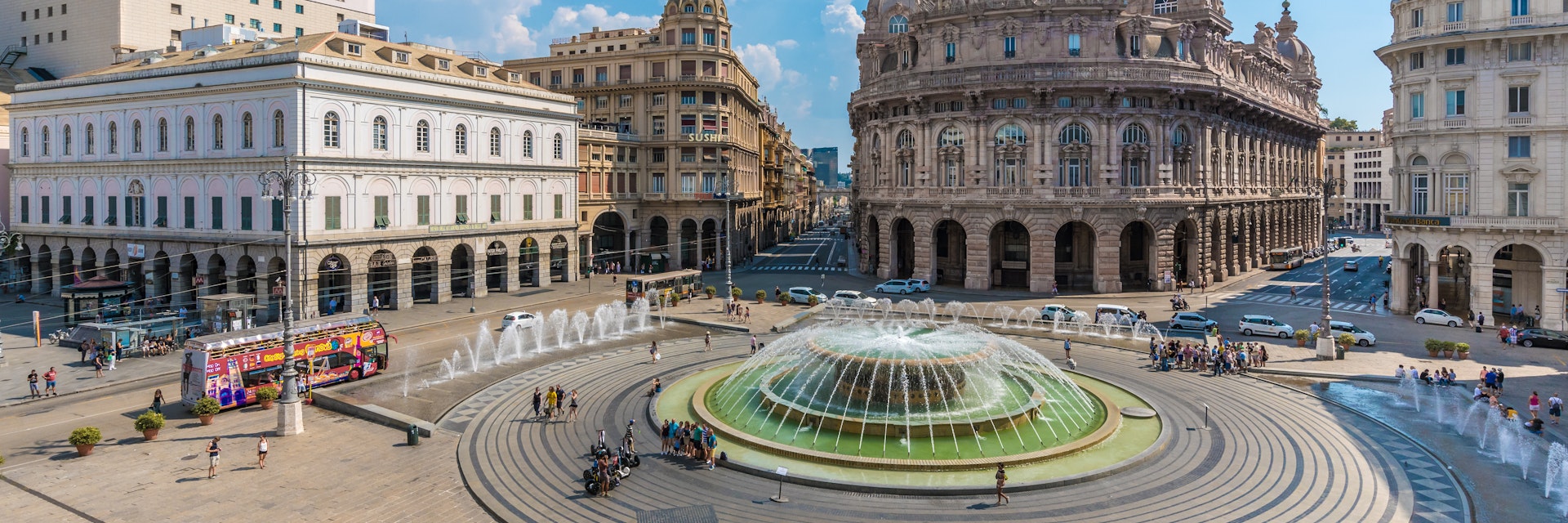 Genoa, Italy - September 10, 2016: In this a typical corner of Genova, the square Piazza de Ferrari. Genoa is a popular seaside city for both the port and the aquarium, both for typical Caruggi, narrow alleys of the old town. The upper part of the city is finally very rich with stately palaces, great churches and stately squares.
624721102
Genoa - Italy, Co-Pilot, Ligurian Sea, Explorer, Pesto Sauce, Gamla Stan, Aquarium, Arch, History, Colors, Cultures, Narrow, North, Architecture, Urban Scene, Liguria, Italy, Bay Of Water, Mediterranean Sea, Sea, Apartment, House, Church, University, Alley, Palace, Tunnel, Harbor, City, Urban Sprawl, Caruggi