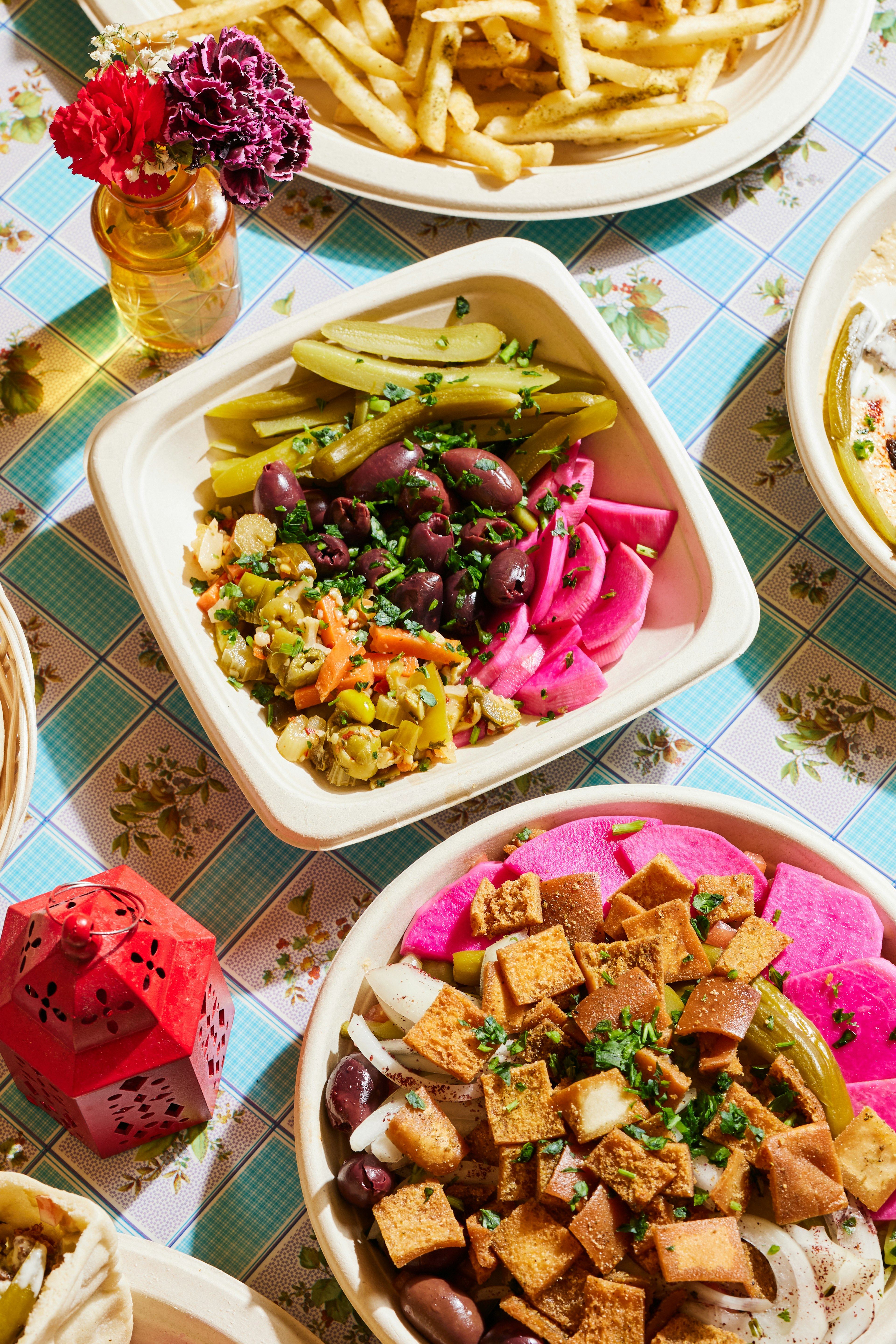 Food shot from above at Baba's Pantry in Kansas City