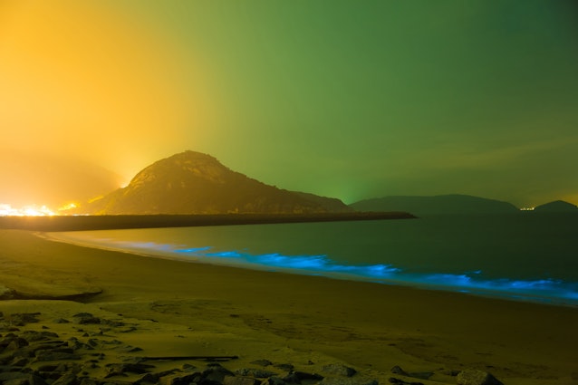 Bioluminescent Beaches (Various locations): Some beaches around the world, like Mosquito Bay in Vieques, Puerto Rico, and Vaadhoo Island in the Maldives, experience bioluminescence.; Shutterstock ID 2415696543; GL: -; netsuite: -; full: -; name: -
2415696543