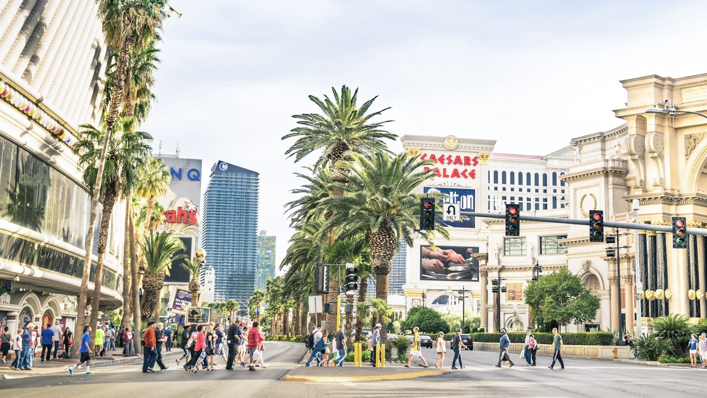 LAS VEGAS - MARCH 23, 2015: multiracial people walking on The Strip, the world famous Las Vegas Boulevard South, mostly known for its concentration of resort hotels and casinos along the street route.; Shutterstock ID 264533105; GL: 65050; netsuite: Lonely Planet Online Editorial; full: Local Strolls: Las Vegas Strip; name: Brian Healy
264533105
america, american, attraction, background, billboard, blvd, boulevard, caesars, casino, city, colorful, commuters, crossing, crowd, day, daytime, downtown, famous, gambling, group, hotel, hour, jam, las, nevada, new, pedestrians, people, place, resort, riviera, road, rush, signs, sin, skyline, states, street, strip, tourism, tourist, travel, united, urban, usa, vegas, walking, zebra
People walking on The Strip, the world famous Las Vegas Boulevard South, mostly known for its concentration of resort hotels and casinos along the street route.