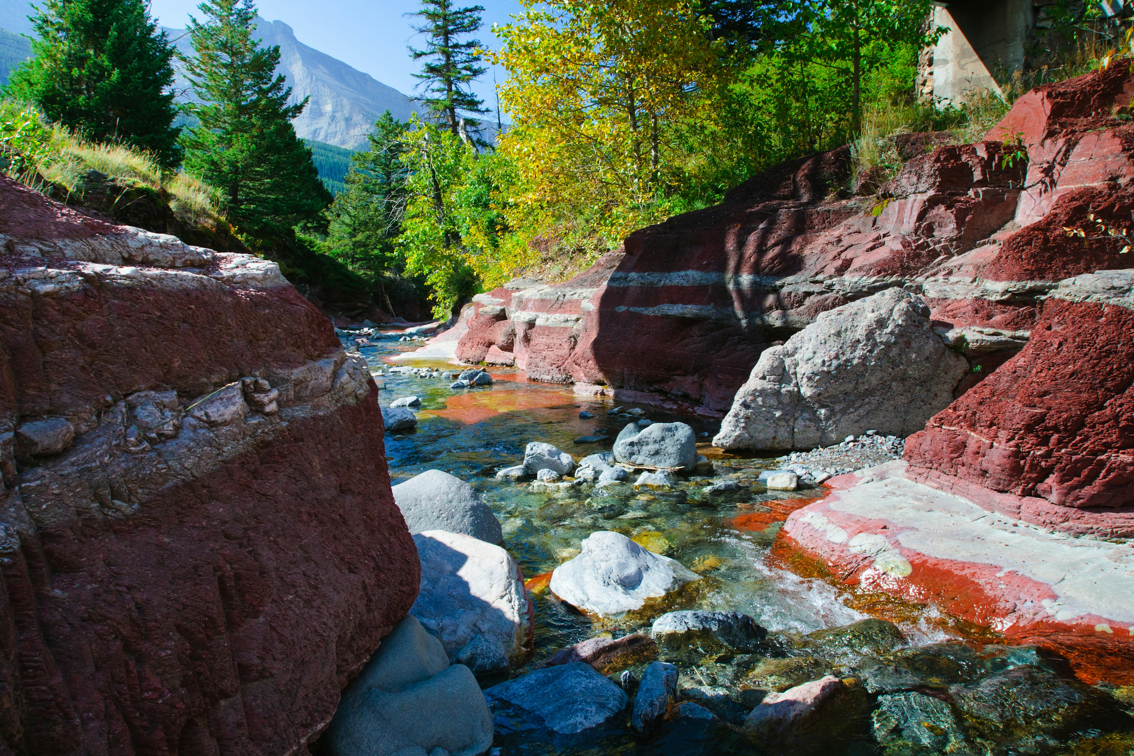 Scenic Red Rock Canyon, Waterton National Park Alberta Canada