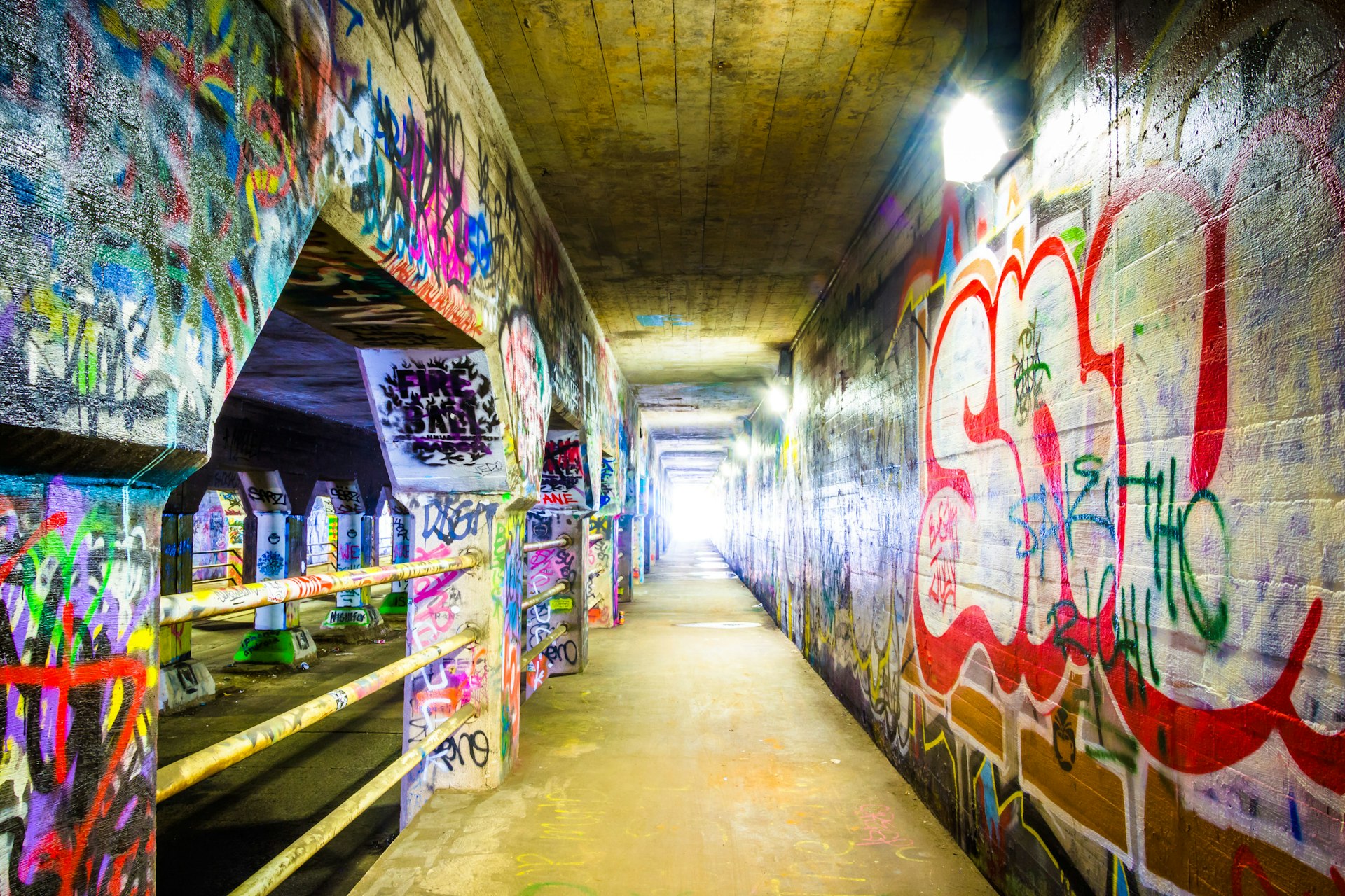 Graffiti inside the Krog Street Tunnel in Atlanta.