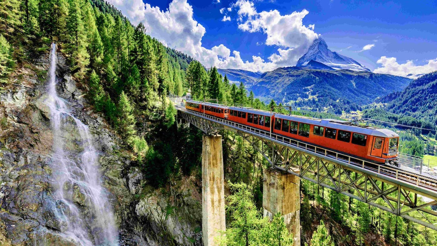 Swiss mountain train