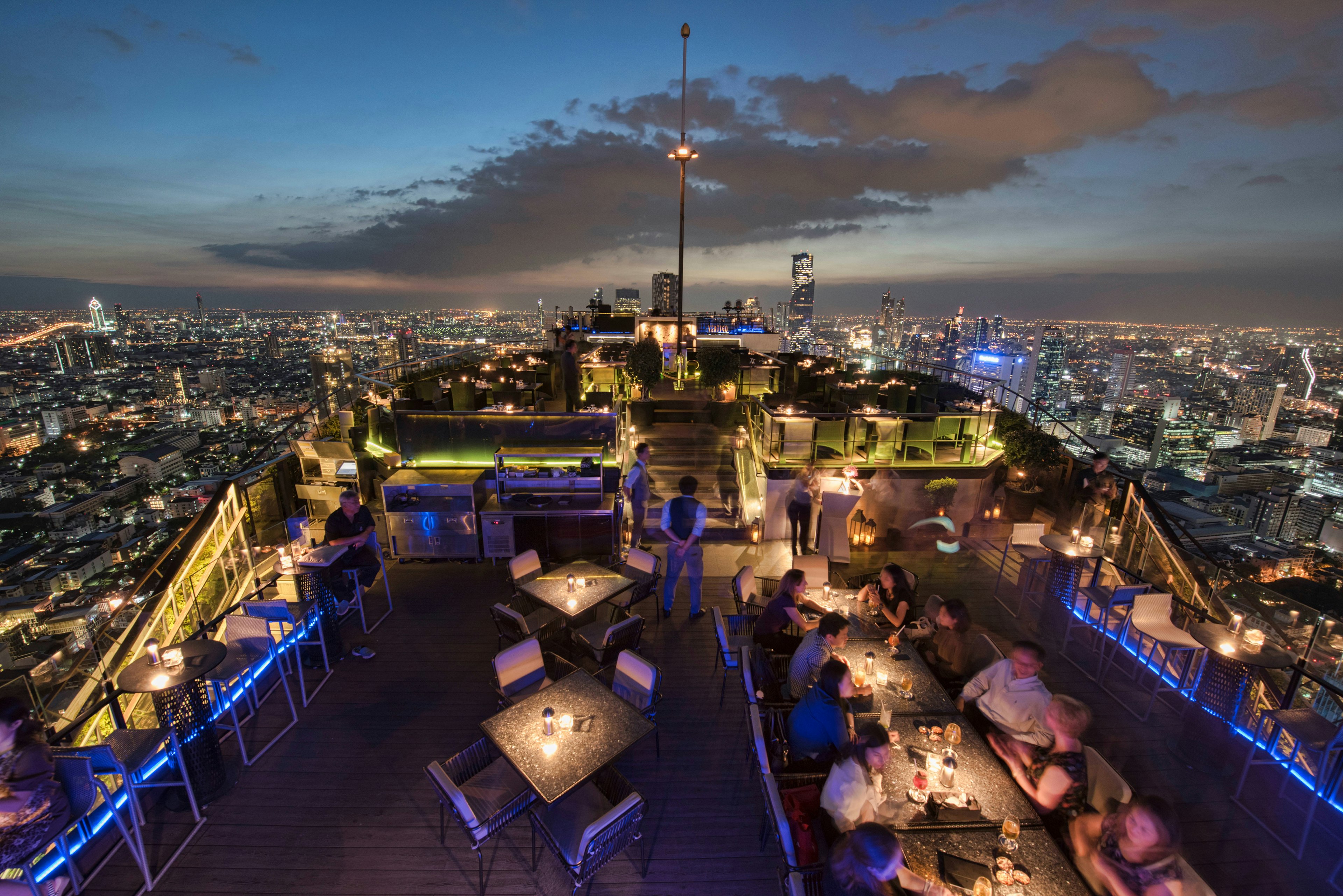 Bangkok cityscape in the evening, as seen from the Moon Bar