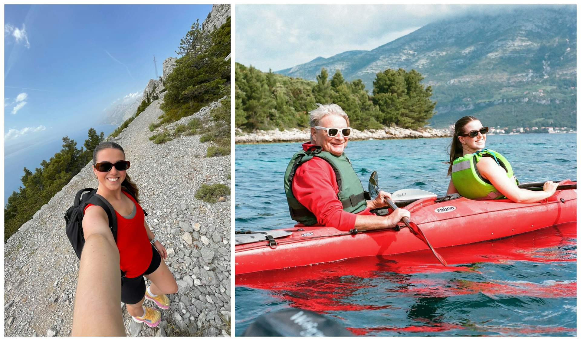 Aoife kayaking and hiking in Croatia