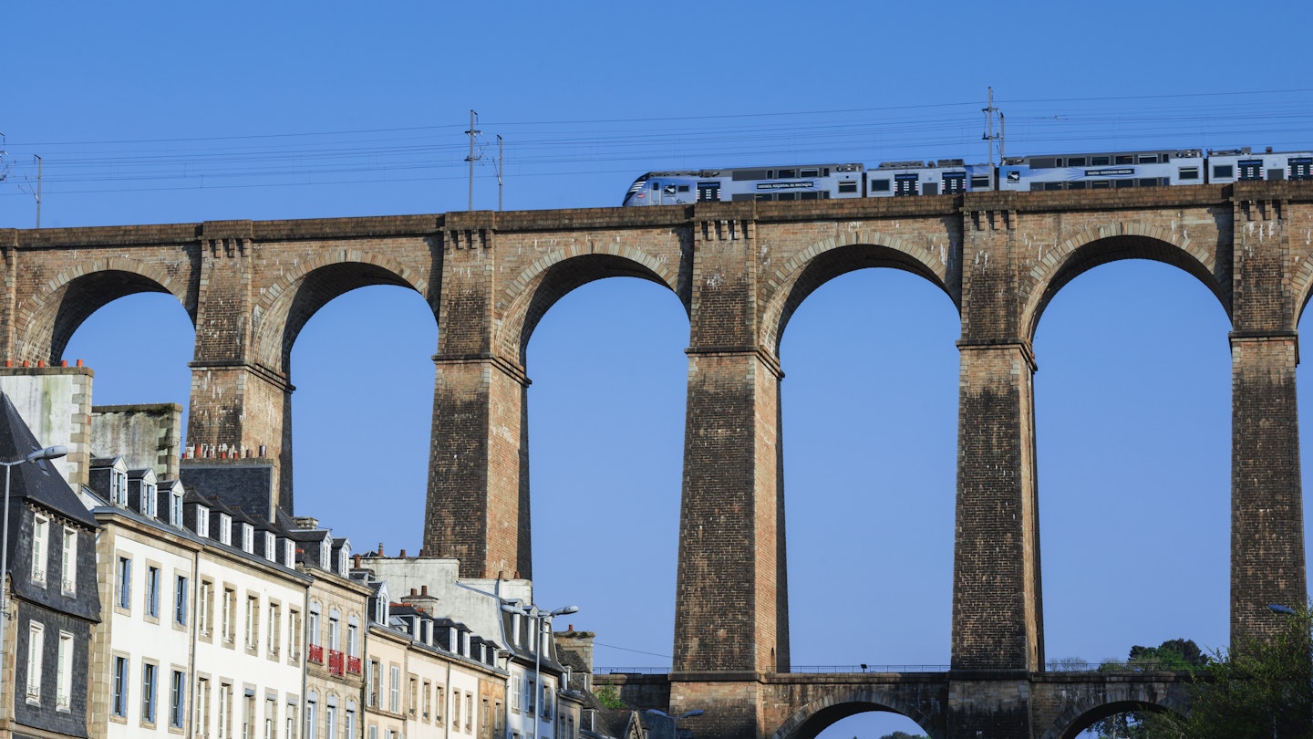 Train viaduct in Morlaix, France.