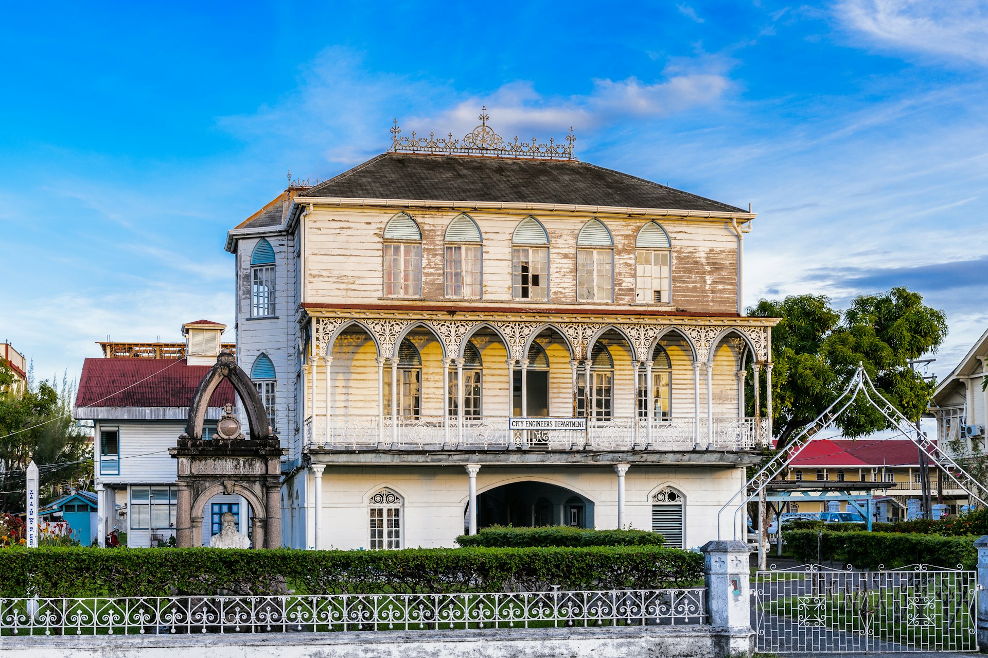 Colonial building in Georgetown, capital of Guyana, South America