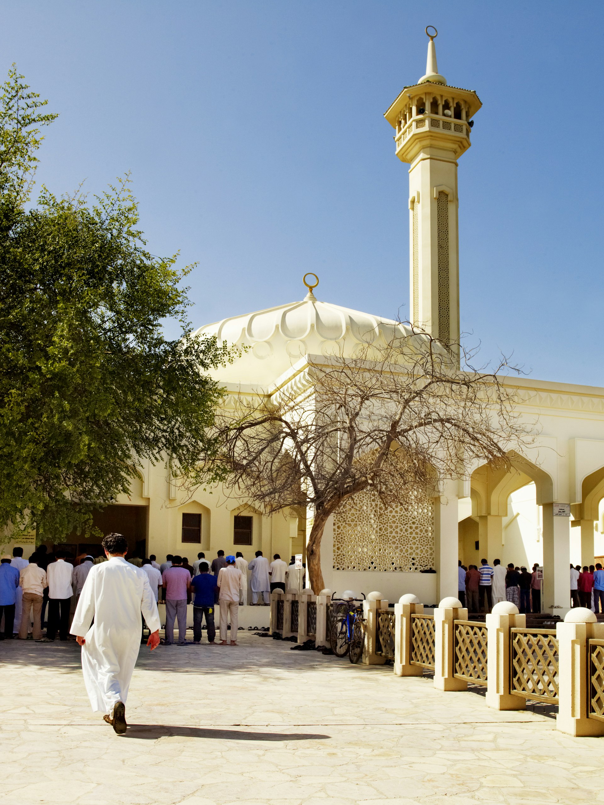 Prayer time at mosque in Bastakiya Quarter, Duabi