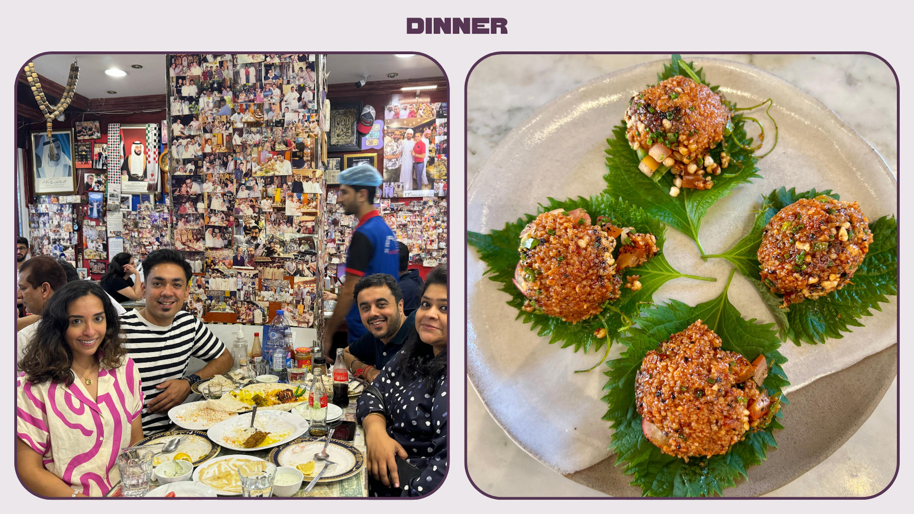 Natasha and family enjoying dinner in dubai