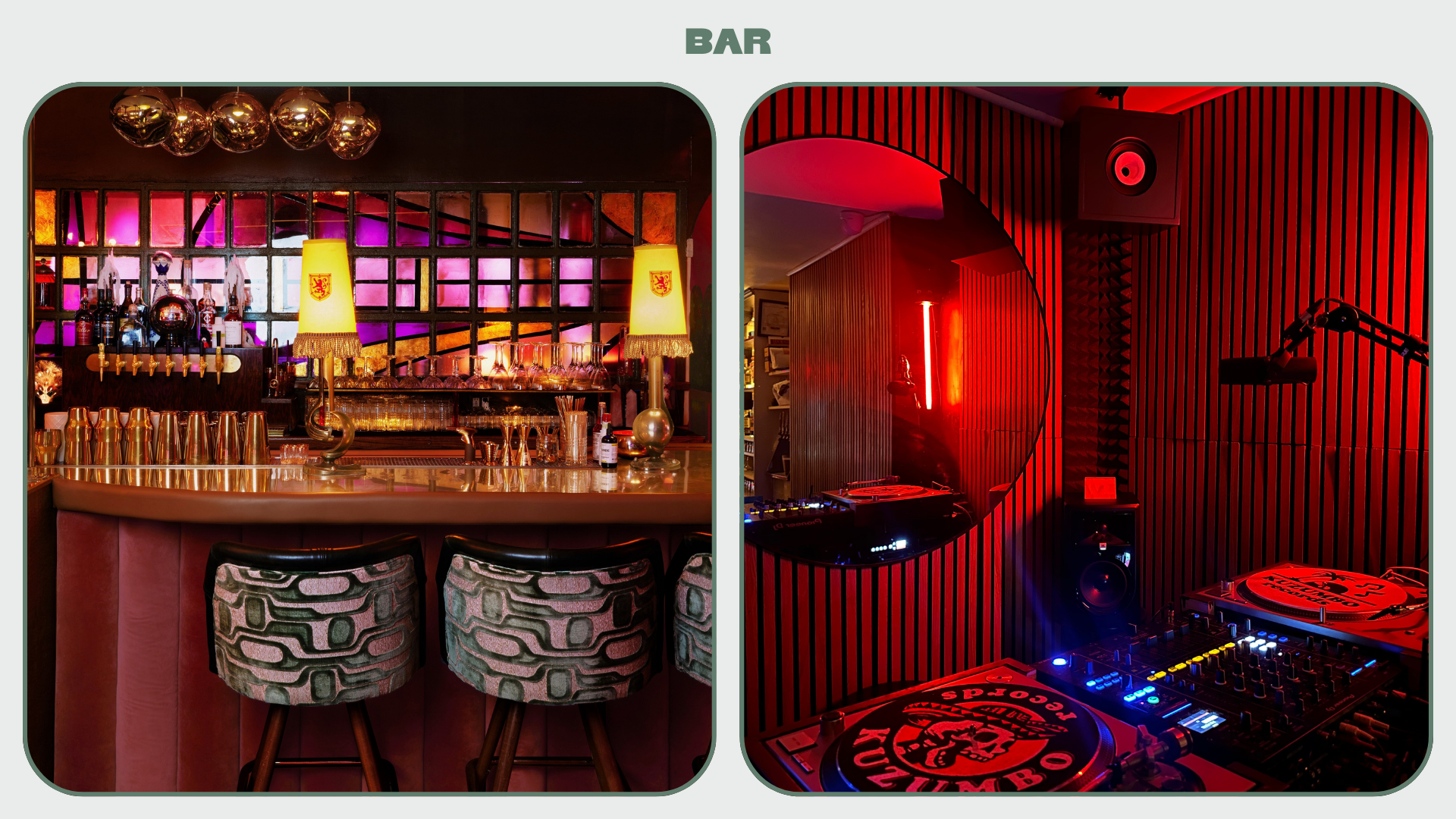 Left: the bar at HiLot in the East Village; Right: DJ booth at Hi-Note in the East Village