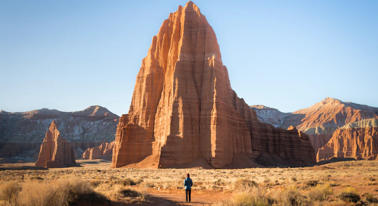 Temple of the Sun in Capitol Reef National Park; Shutterstock ID 1712164543; your: Brian Healy; gl: 65050; netsuite: Lonely Planet Online Editorial; full: Best road trips in Utah
1712164543
america, capitol, capitol reef, capitol reef national park, cathedral, cathedral valley, colorful, desert, erosion, fault, formations, geology, grand, hiking, landforms, landscape, monolith, monument, moon, morning, national, national park, nature, outdoors, panorama, park, pristine, red, reef, rock, rock formation, sand, sandstone, scenic, sky, southwest, strata, sun, sunrise, surreal, temple, temple of the moon, temple of the sun, tourism, travel, usa, utah, valley, west, wilderness