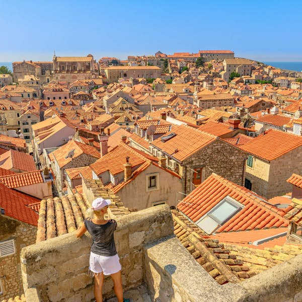 Aerial shot of Dubrovnik rooftops