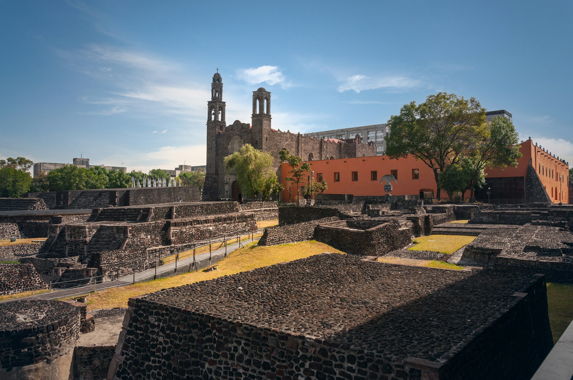 This public square featuring the remains of an Aztec city was the site of the 1968 Tlatelolco Massacre, Plaza de las Tres Culturas, Tlatelolco, Mexico City, Mexico
