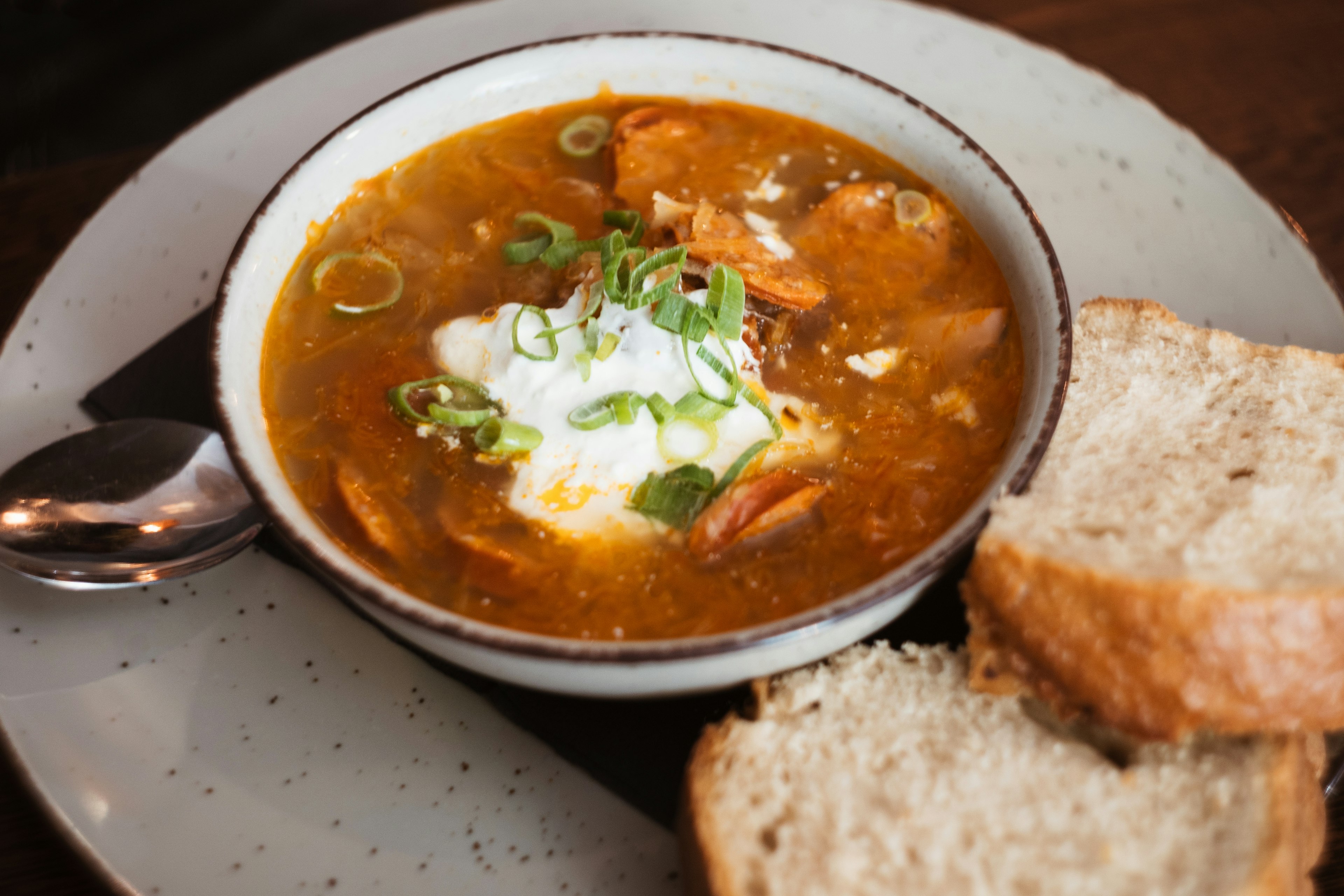 Kapustnica, a traditional soup in Slovakia made with sauerkraut and sausage