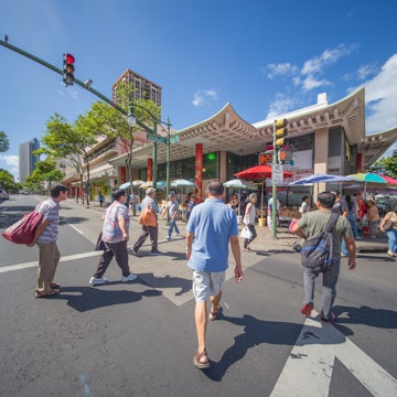 Honolulu, Hawaii, USA, Sept. 9, 2016: Street panorama of morning shoppers in the Honolulu Chinatown Historical District.; Shutterstock ID 480894709; GL: 65050; netsuite: Online editorial; full: Honolulu's Chinatown; name: Claire N
480894709
Honolulu, Hawaii, USA, Sept. 9, 2016: Street panorama of morning shoppers in the Honolulu Chinatown Historical District.