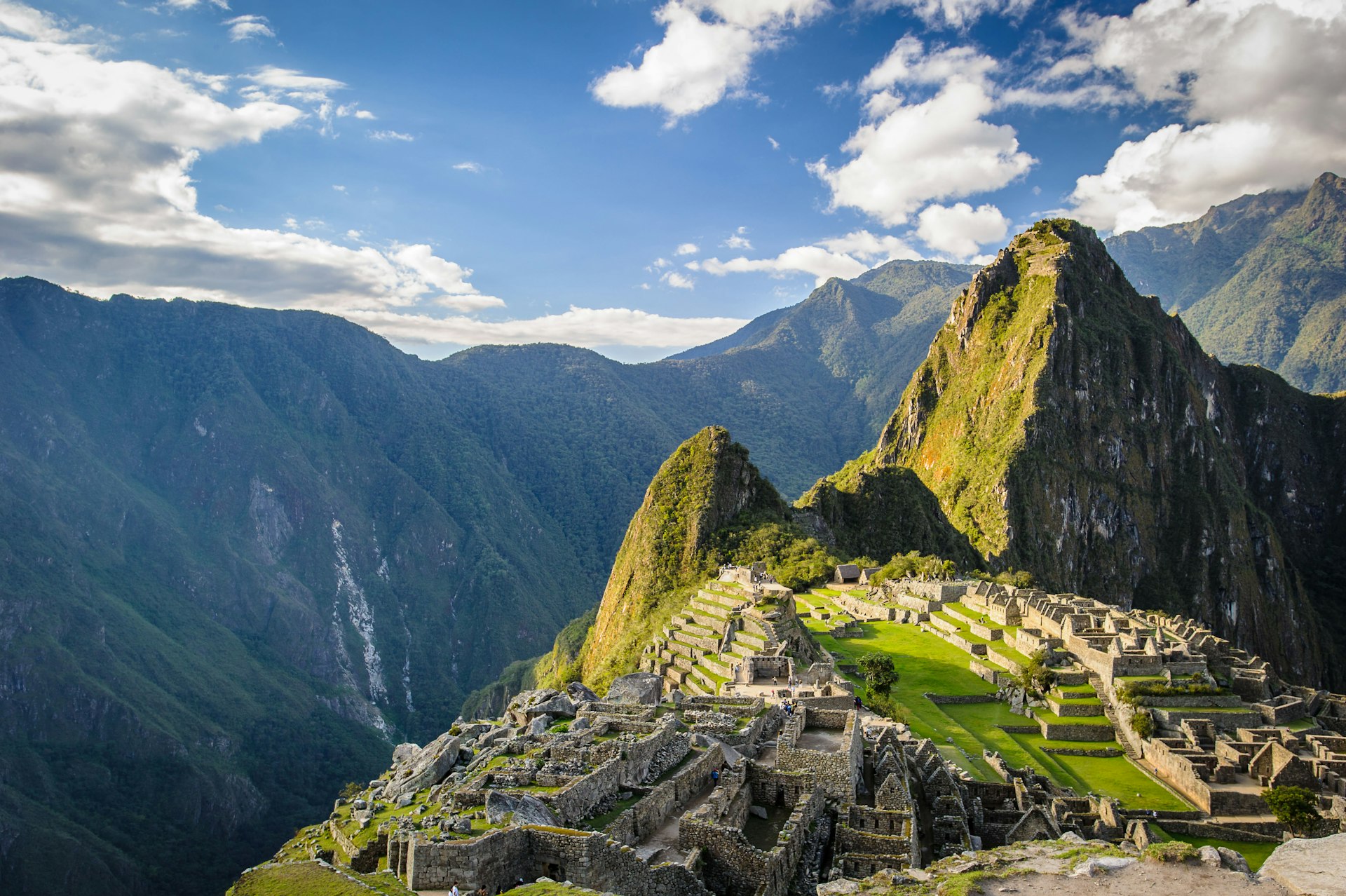 A view of Machu Picchu from the upper terrace. 