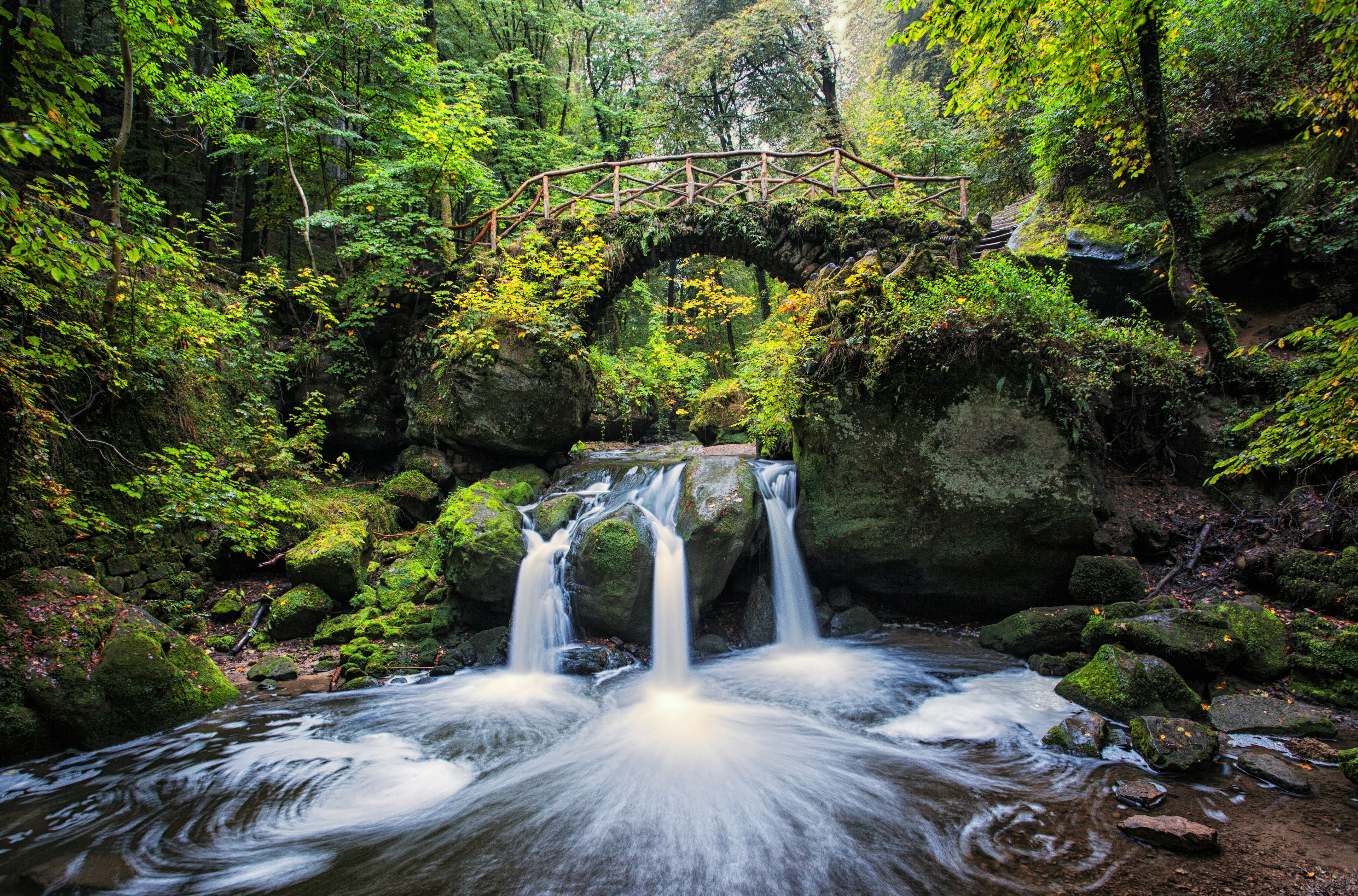 Schiessentümpel Waterfall on the Müllerthal Trail in Luxembourg