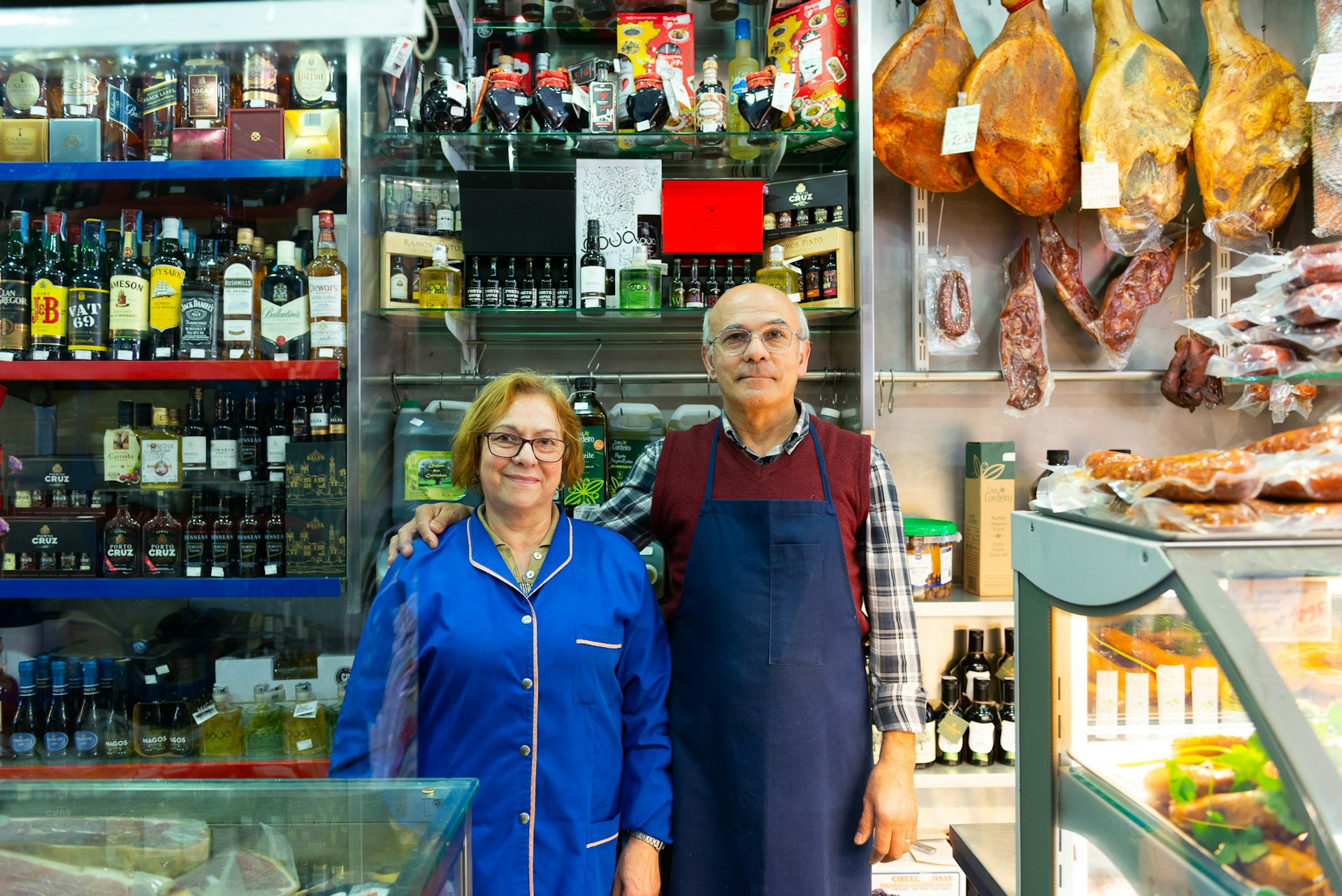 Shop owners pose for a photo