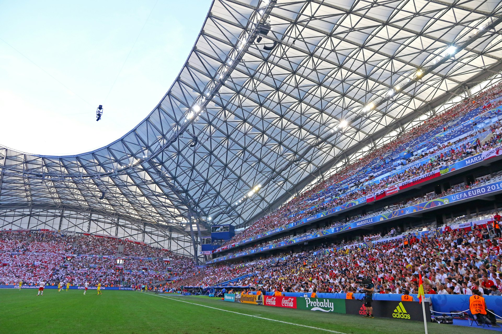 Panoramic view of Stade Velodrome stadium ( Orange Velodrome) seen during the UEFA EURO 2016 game