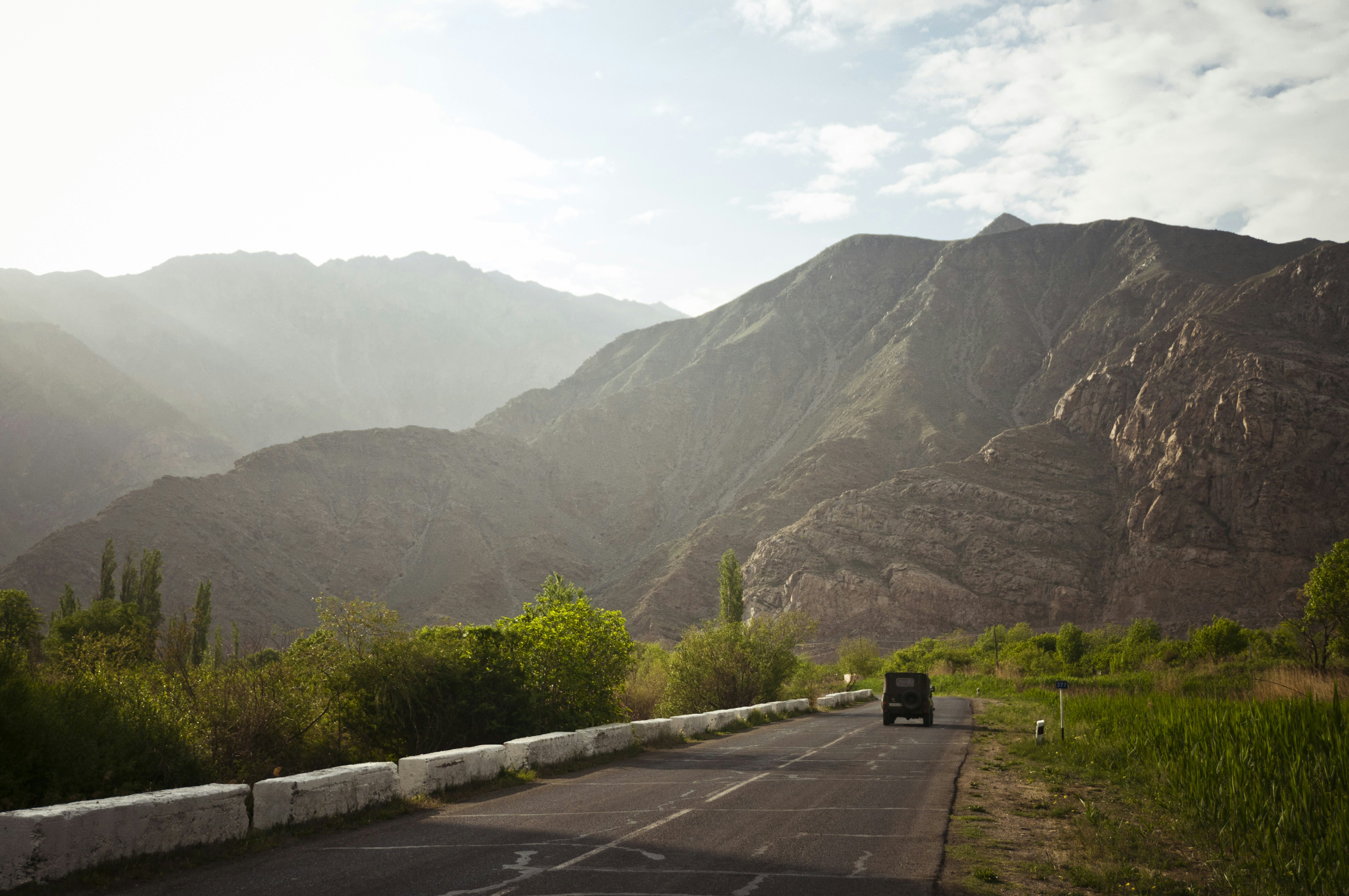 Landscape shot of the road between the city of Meghri and the Iranian border, Armenia