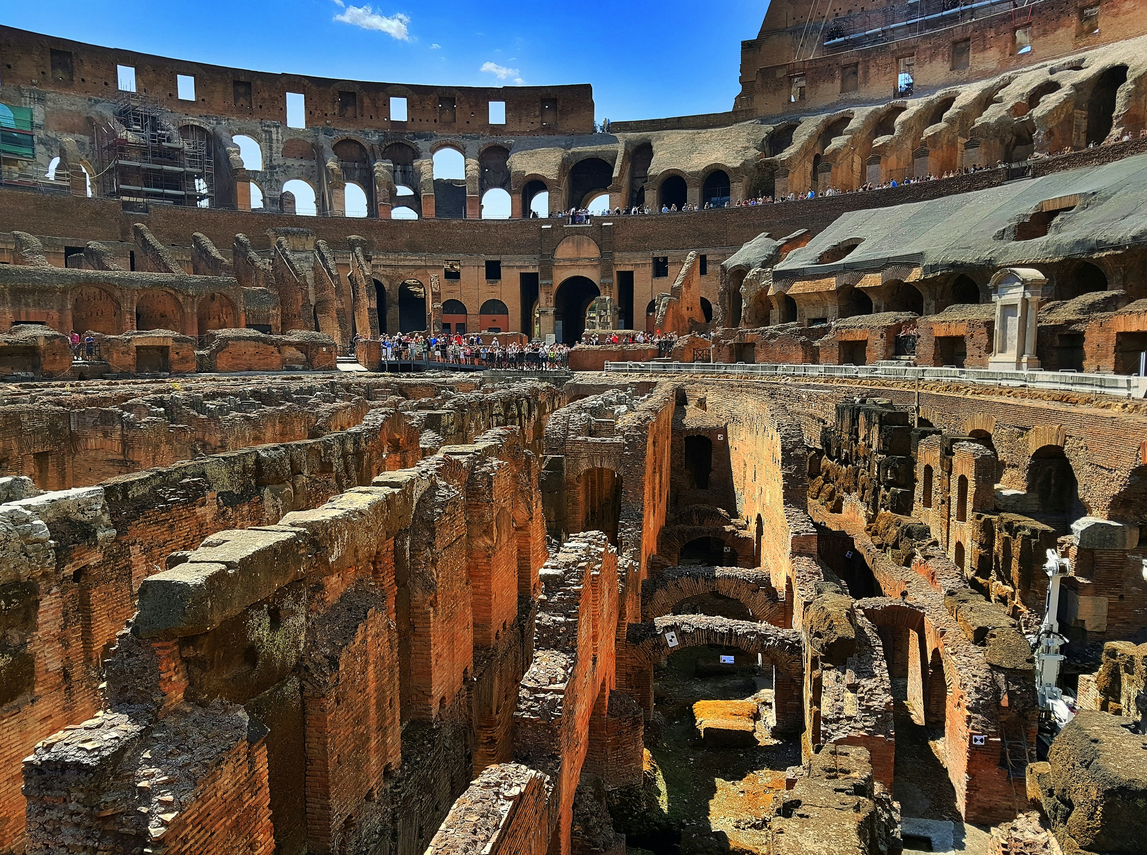The hypogeum of the Colosseum in Rome, Italy