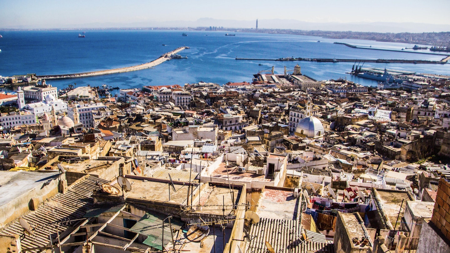 Casbah of Algiers (Alger) Algeria - stock photo
Aerial views of the Casbah of Algiers, through the lens of a travel photographer, from the roof of The Carpenter's House.