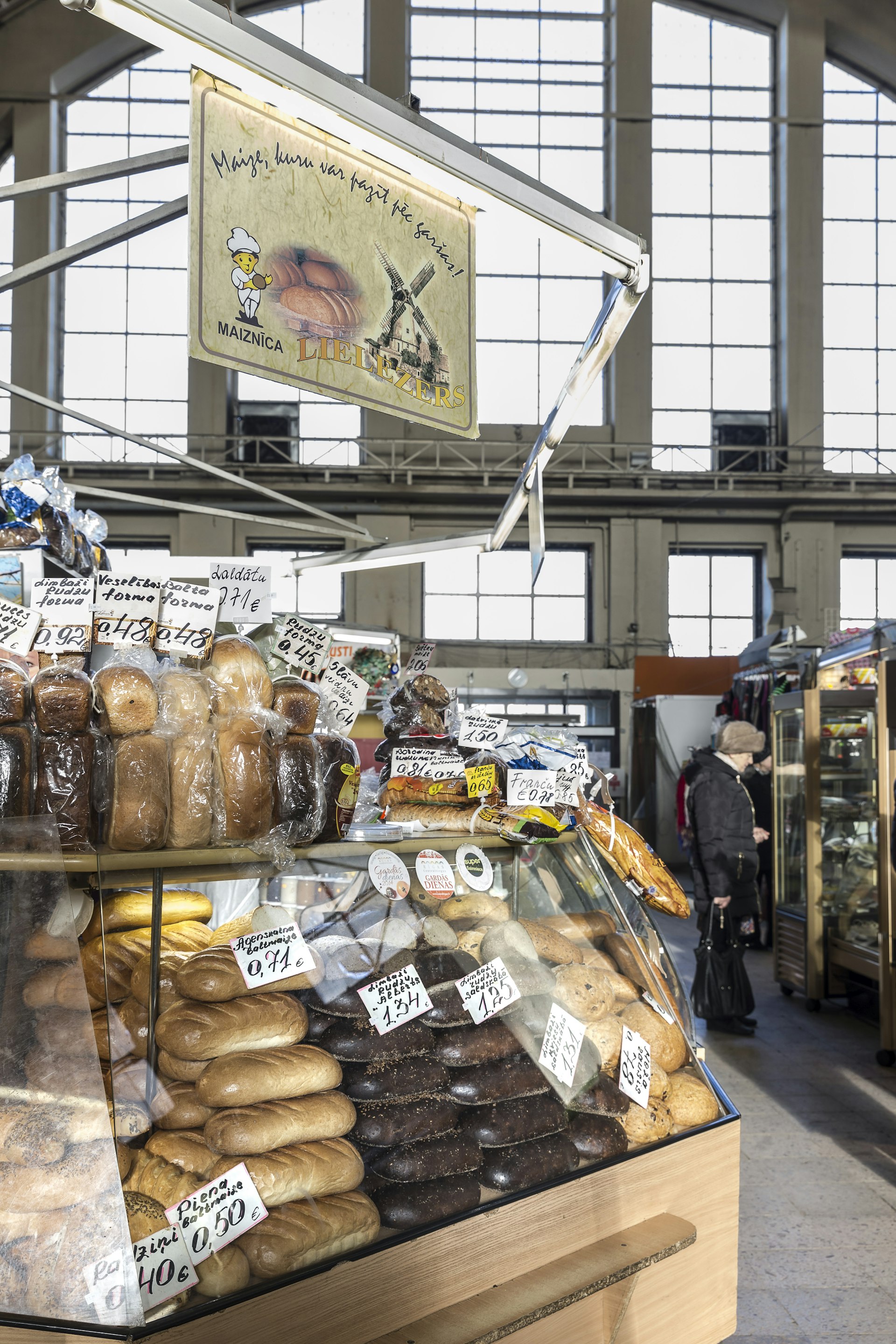 Lielezers, a traditional Latvian bakery, stall at Riga’s Central Market. 