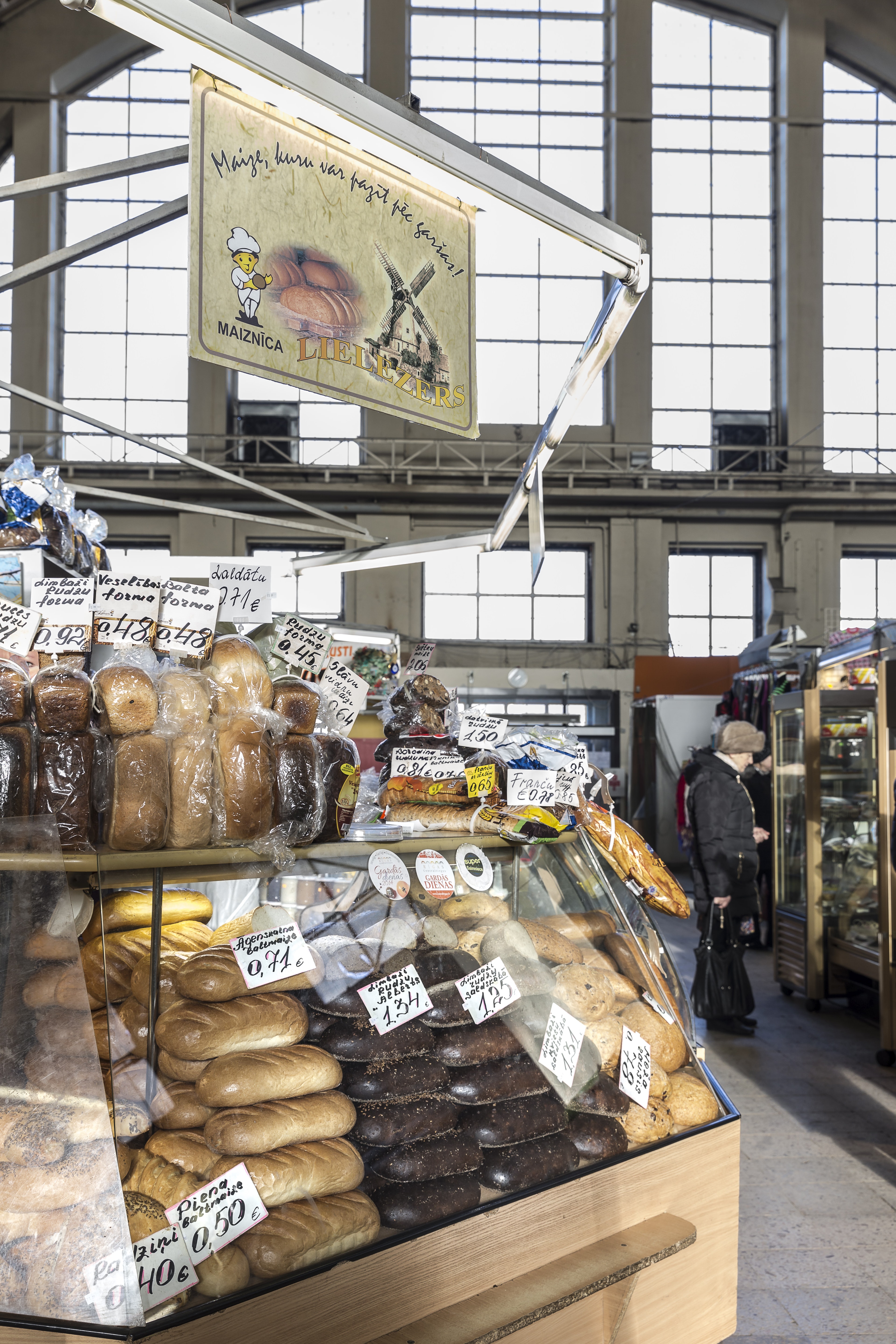 Lielezers, a traditional Latvian bakery, stall at Riga’s Central Market.