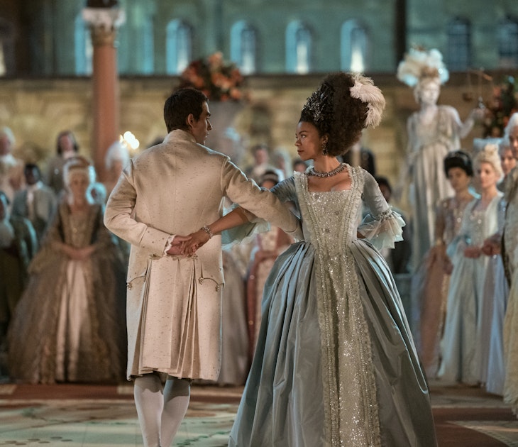 Queen Charlotte: A Bridgerton Story. (L to R) Corey Mylchreest as Young King George, India Amarteifio as Young Queen Charlotte in episode 106 of Queen Charlotte: A Bridgerton Story. Cr. Nick Wall/Netflix © 2023
6
Still from Queen Charlotte