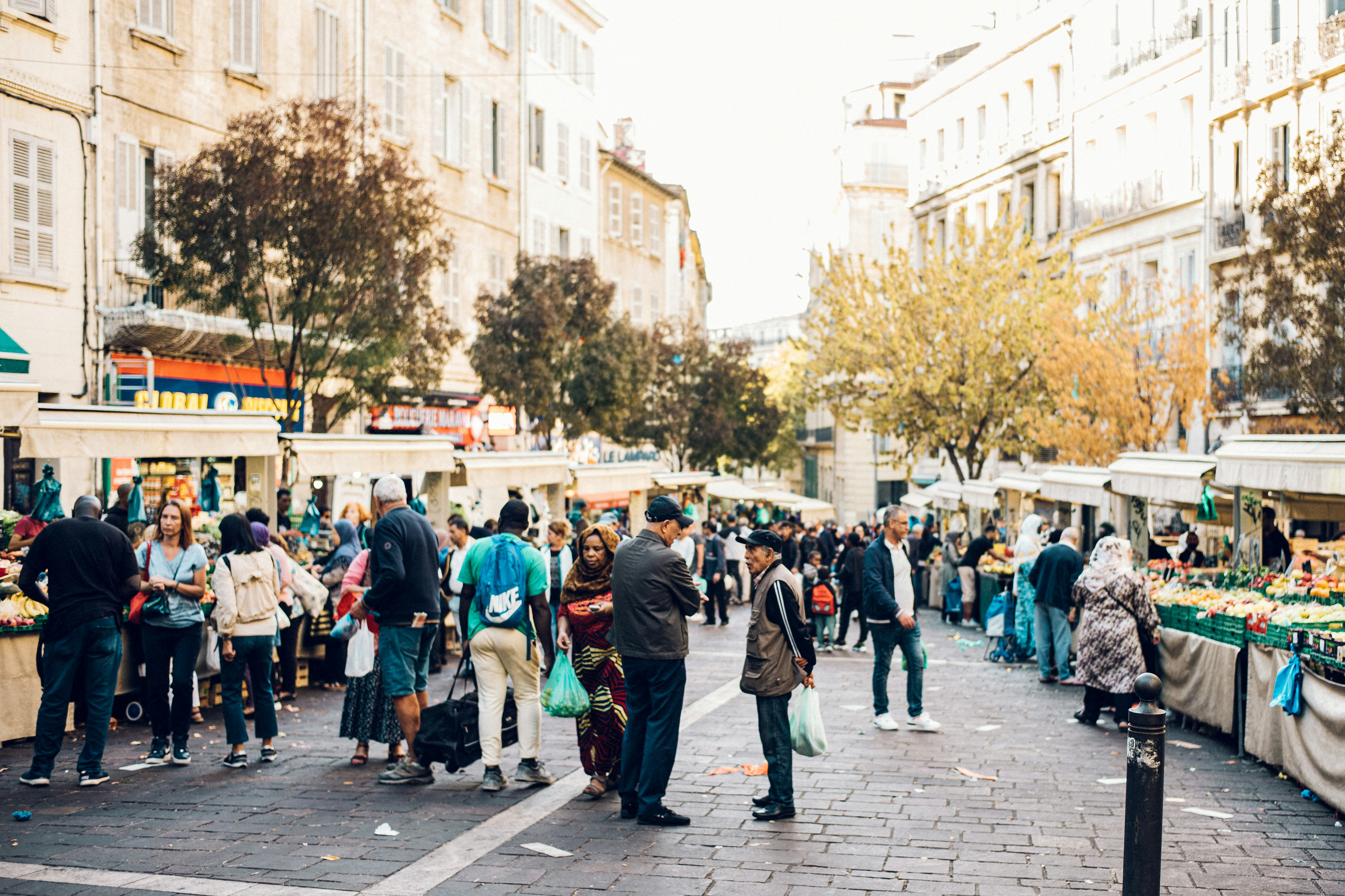 Market stalls in the Noailles neighborhood, Marseille