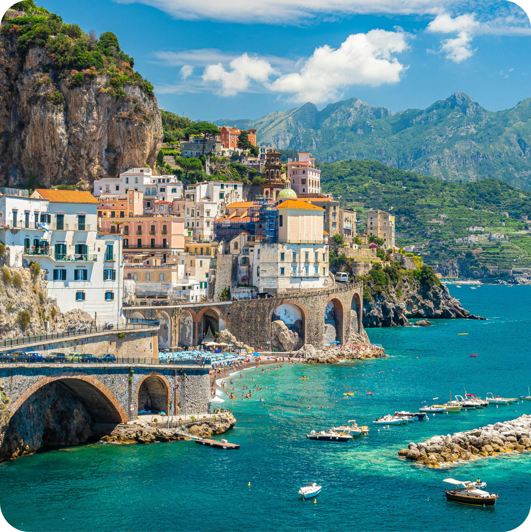 The coast of Atrani, Italy