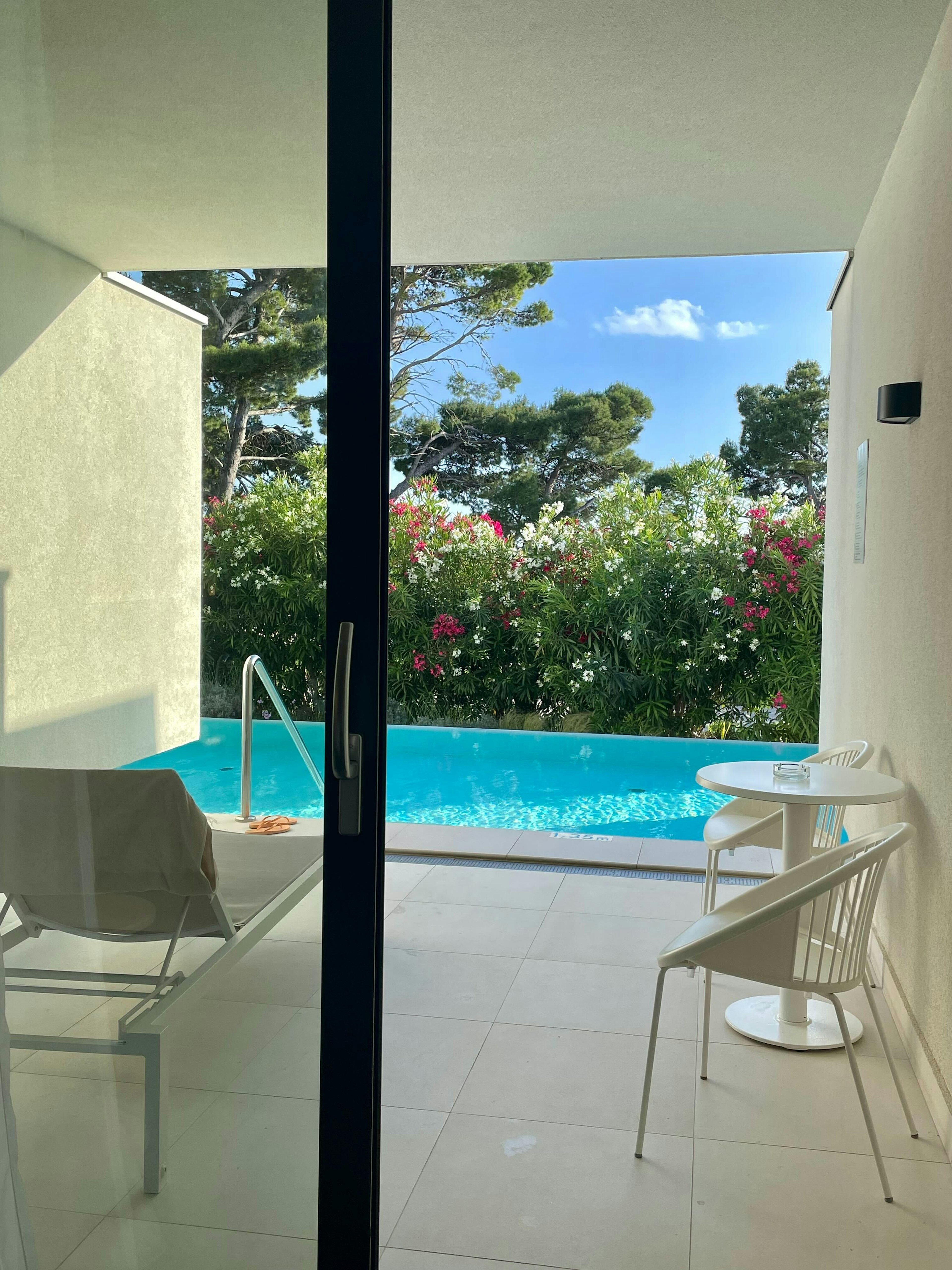 Swim-up pool as viewed from hotel room