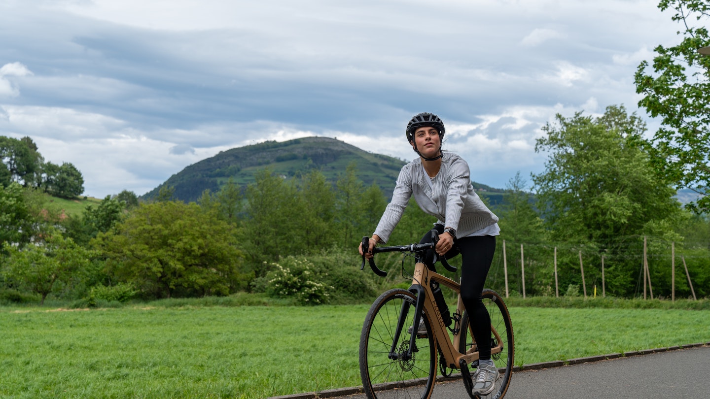 MAY 5, 2024: Elene Corta rides a bike over the Urola Greenway, which is one of Spain’s ‘via verdes’ that used to train tracks, but are now biking and walking trails.
Spain Marketing 1379722