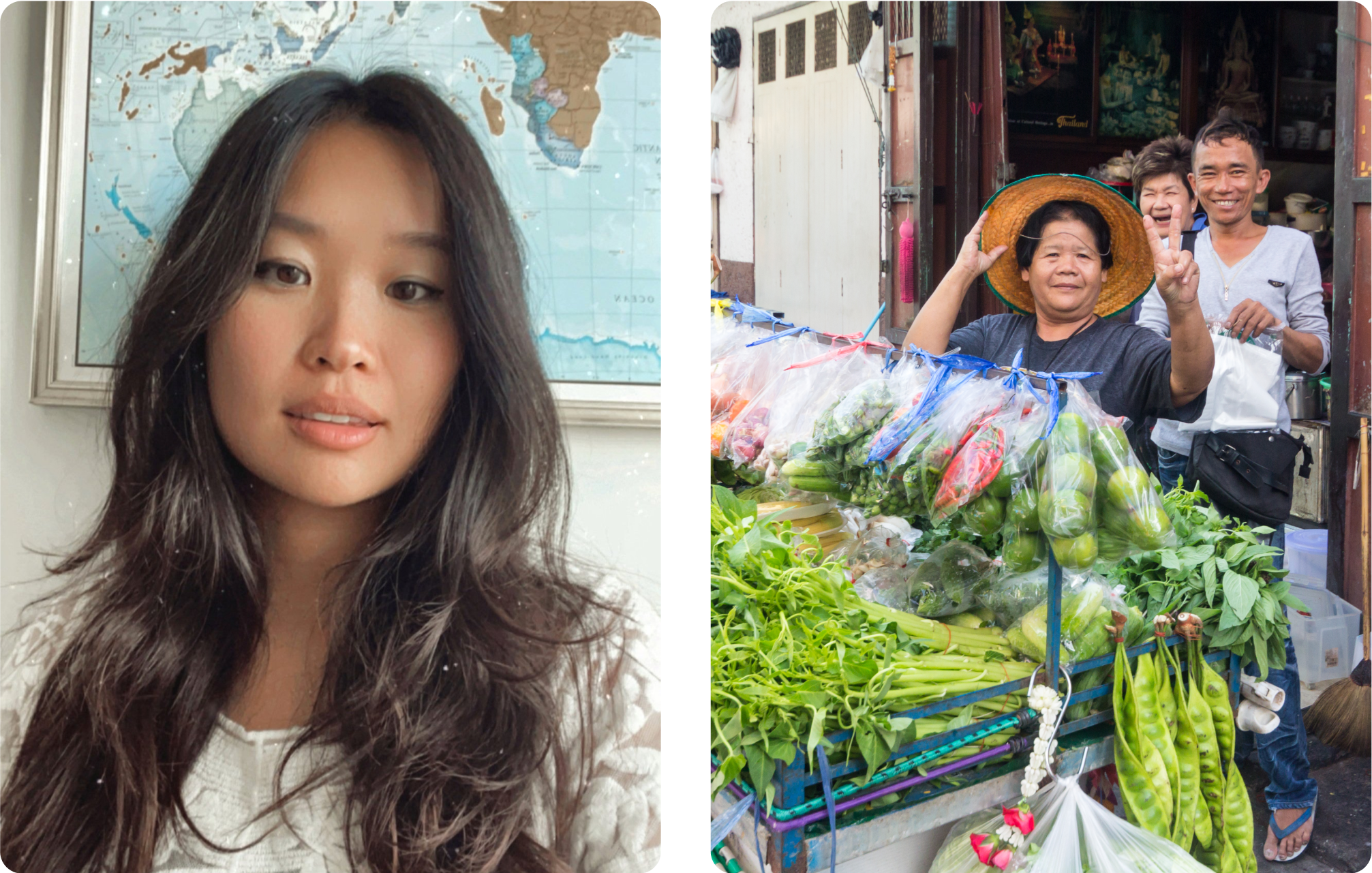 Left: Pier Nirandara; Right: local street vendor