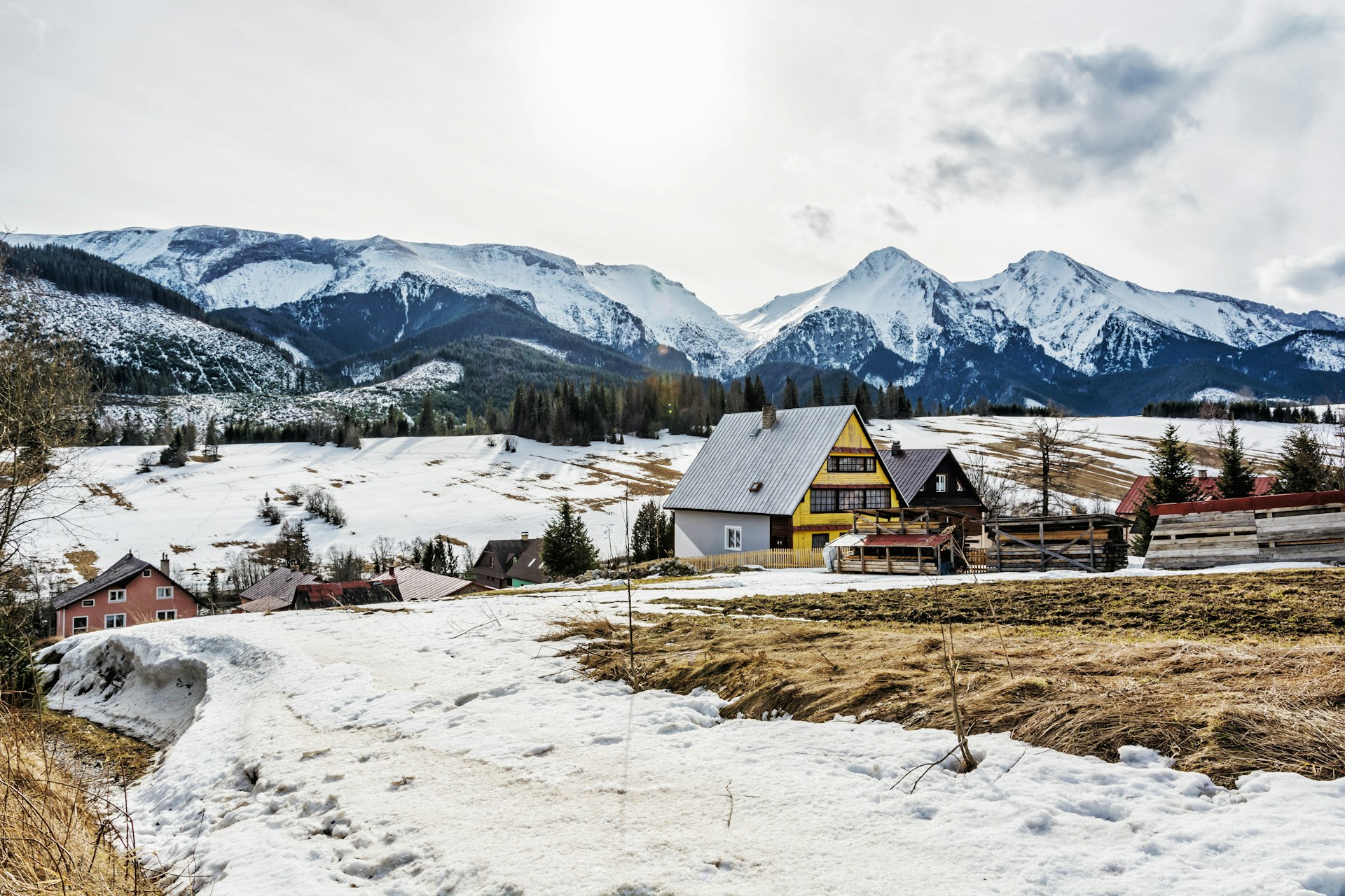 Traditional folk architecture in the village of Ždiar, Belianske Tatras, Slovakia