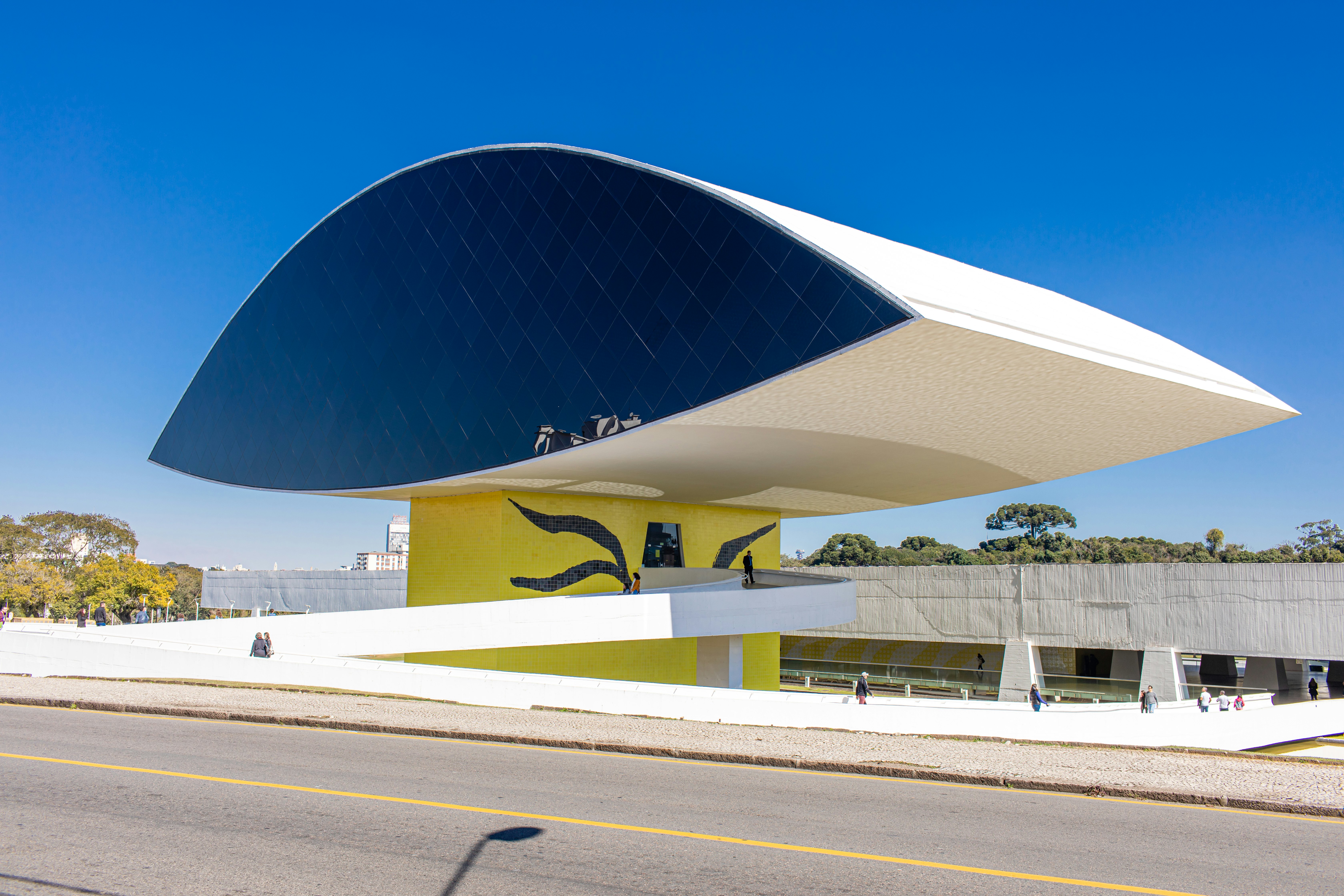 The eye-shaped tower of Oscar Niemeyer Museum, Curitiba, Paraná, Brazil