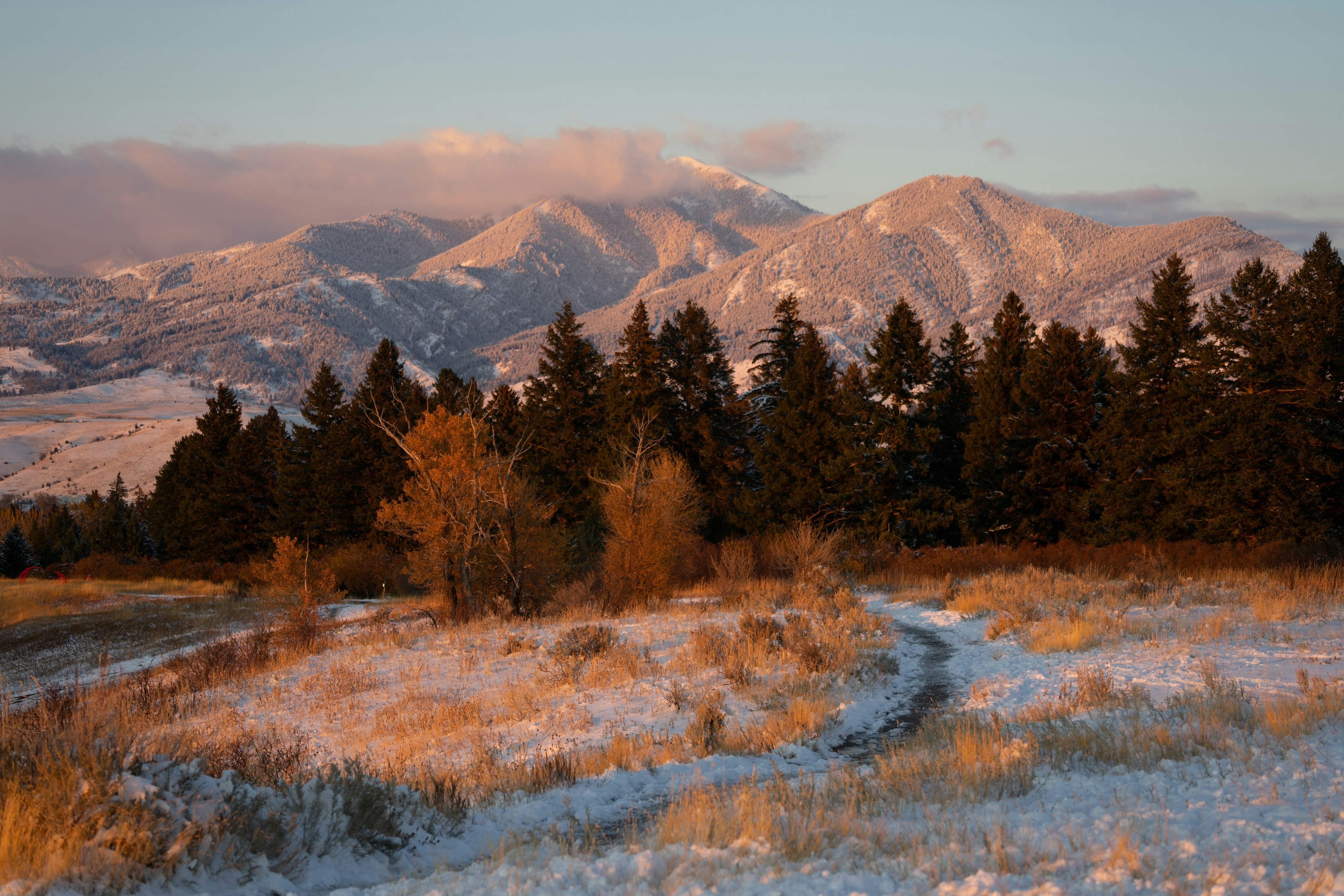 Winter sunrise in Bozeman, Montana