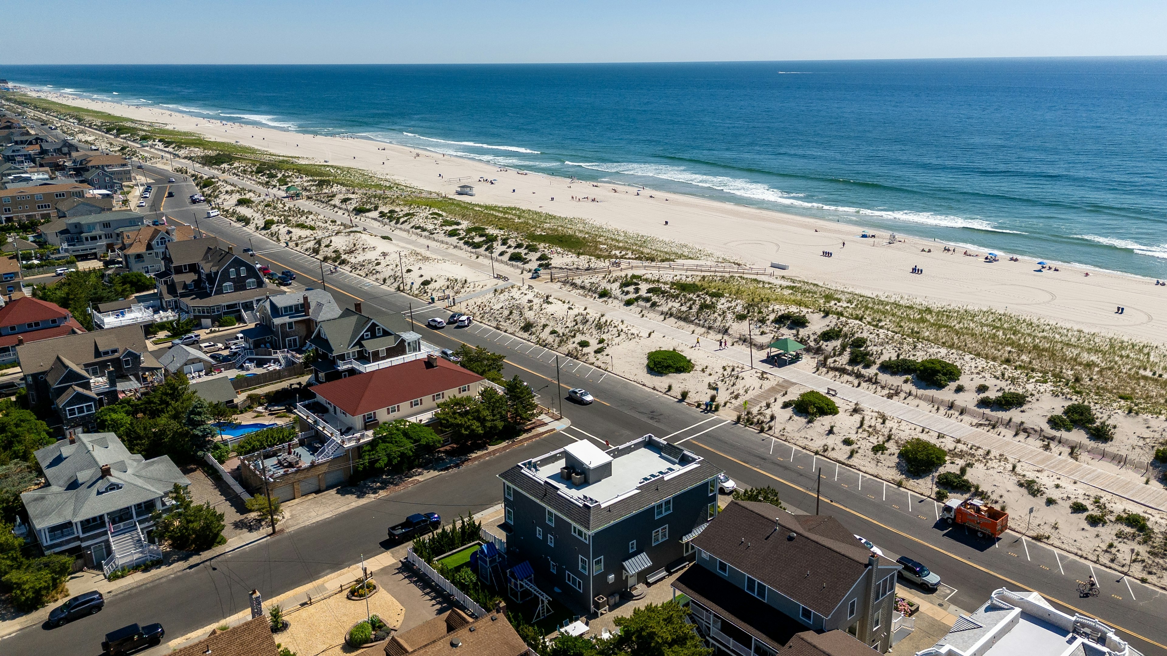 Seaside Heights boardwalk and beach from above