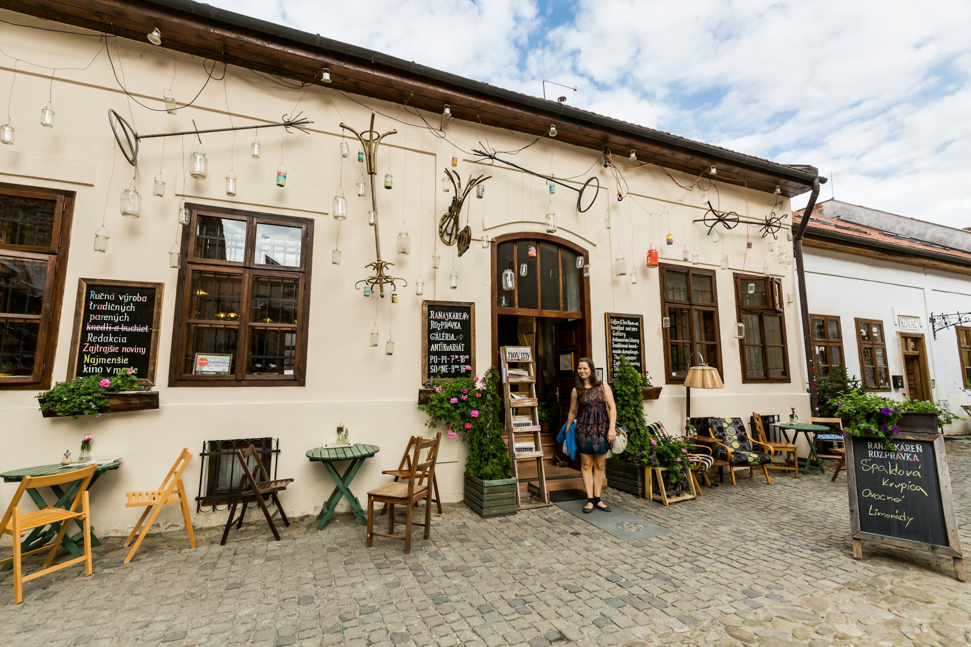A shop in the Zajtrajsie Noviny Building on Hrnčiarska, Old Town of Košice, Slovakia