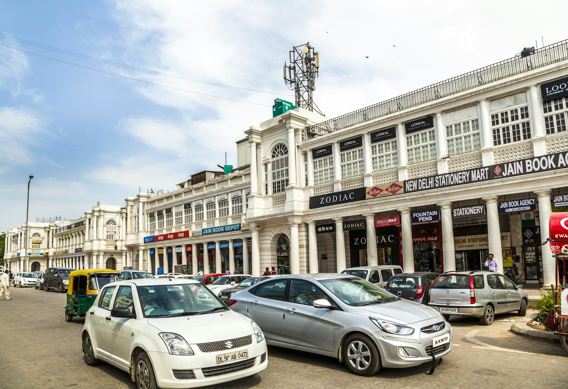  Cars parked outside Connaught Place in Delhi